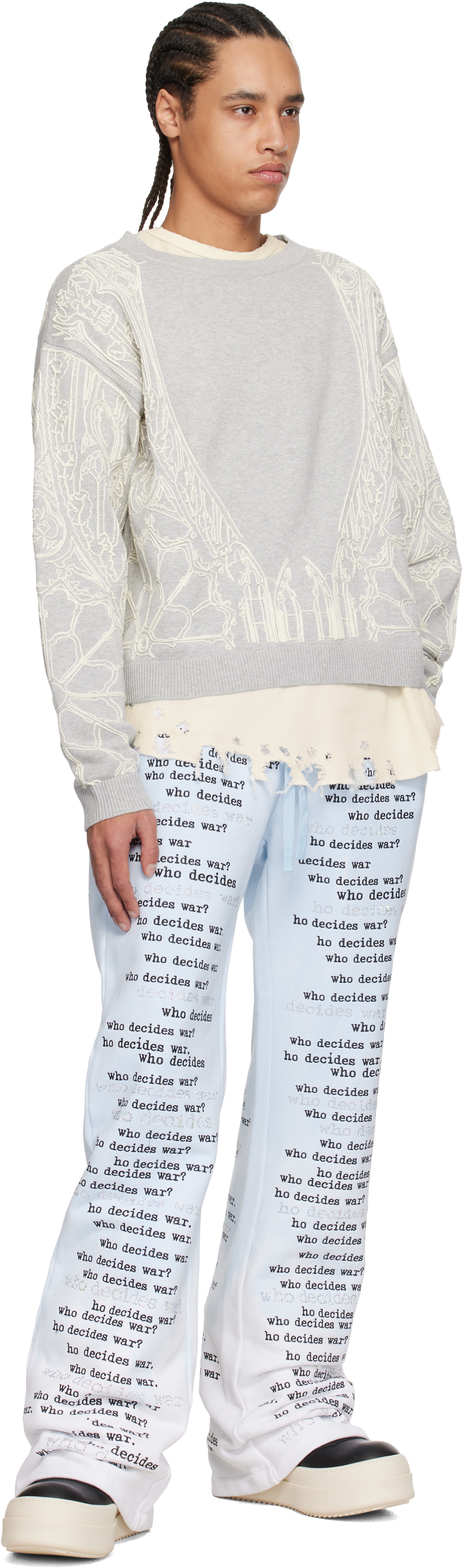 Who Decides War Blue Wdw Scripture Sweatpants In Sky