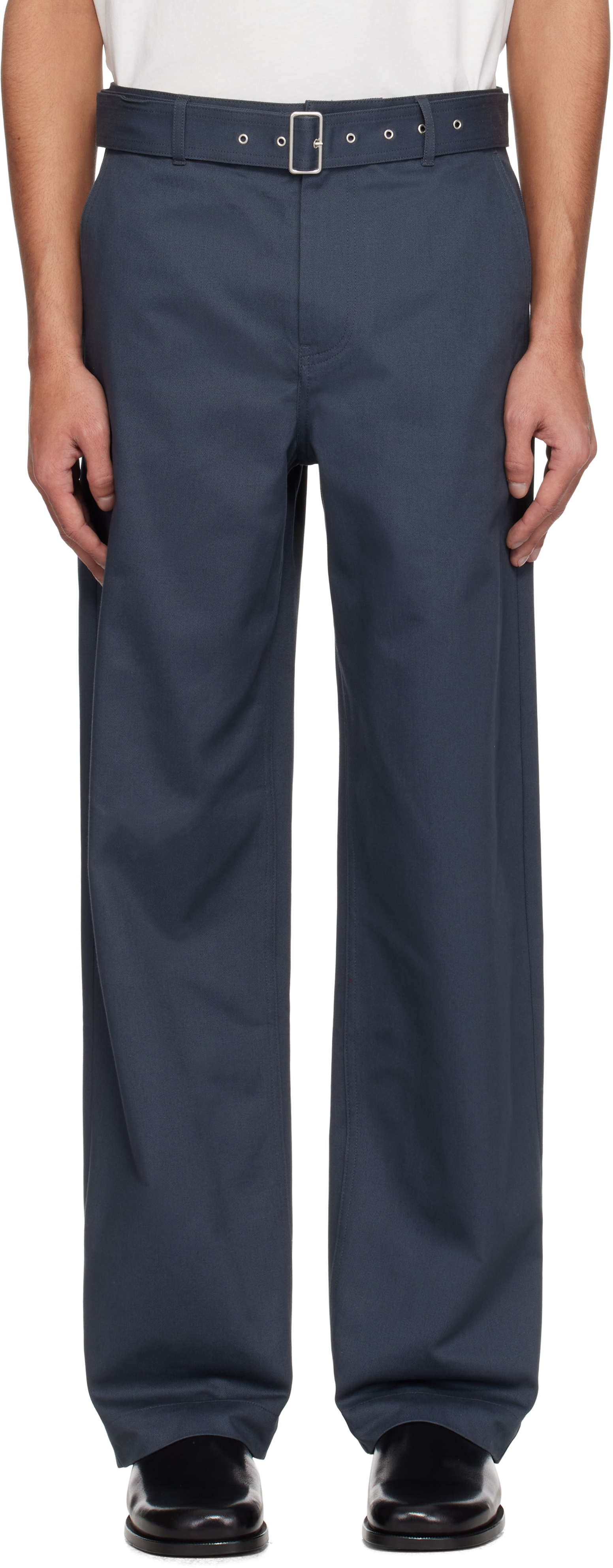 Maison Kitsuné Gray Belted Trousers