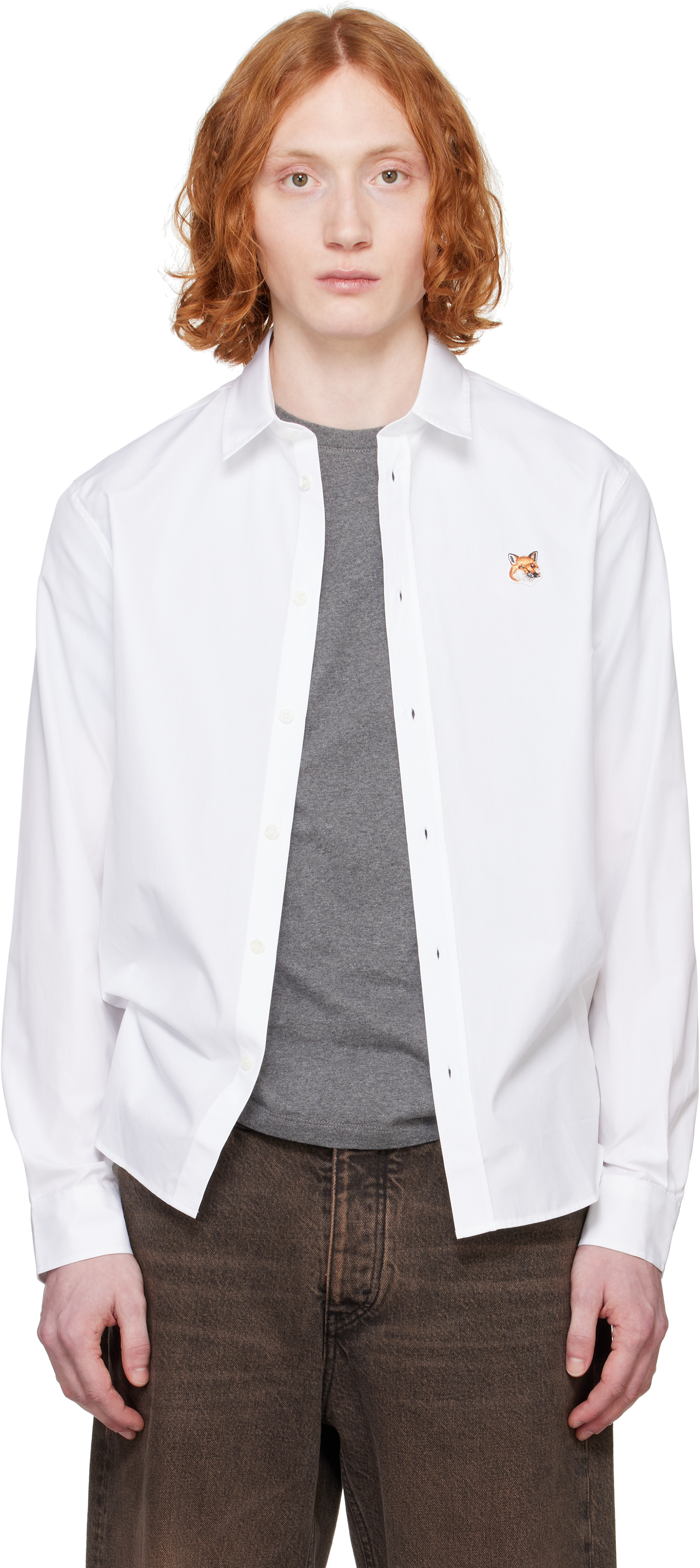 Maison Kitsuné White Fox Head Classic Shirt