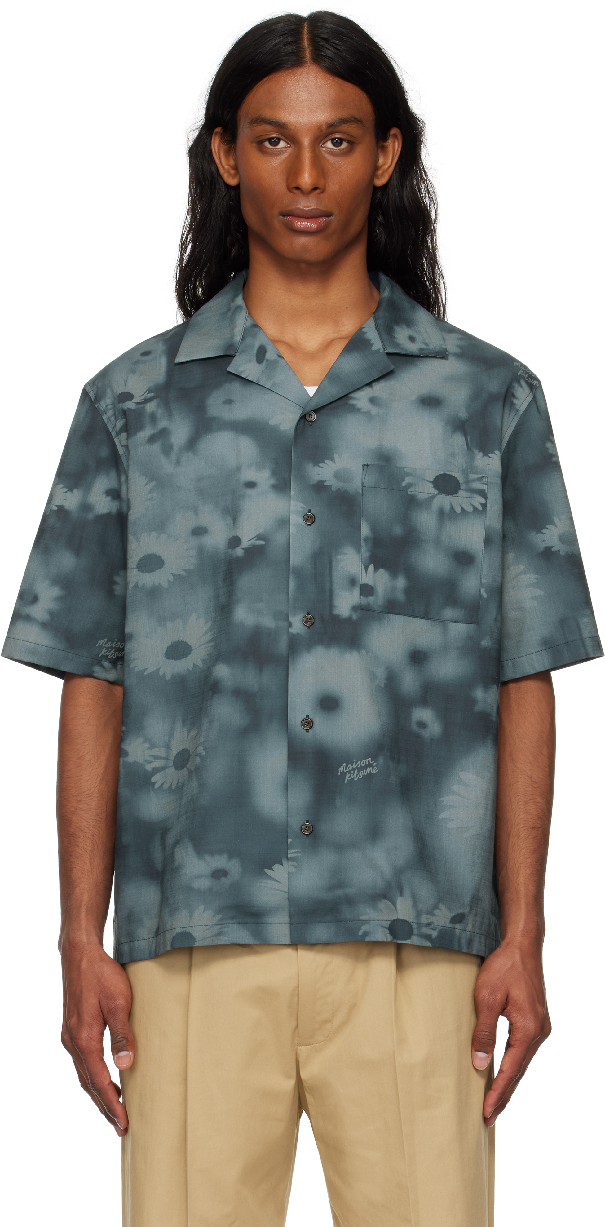 Maison Kitsuné Maison Kitsune Resort Shirt Blue