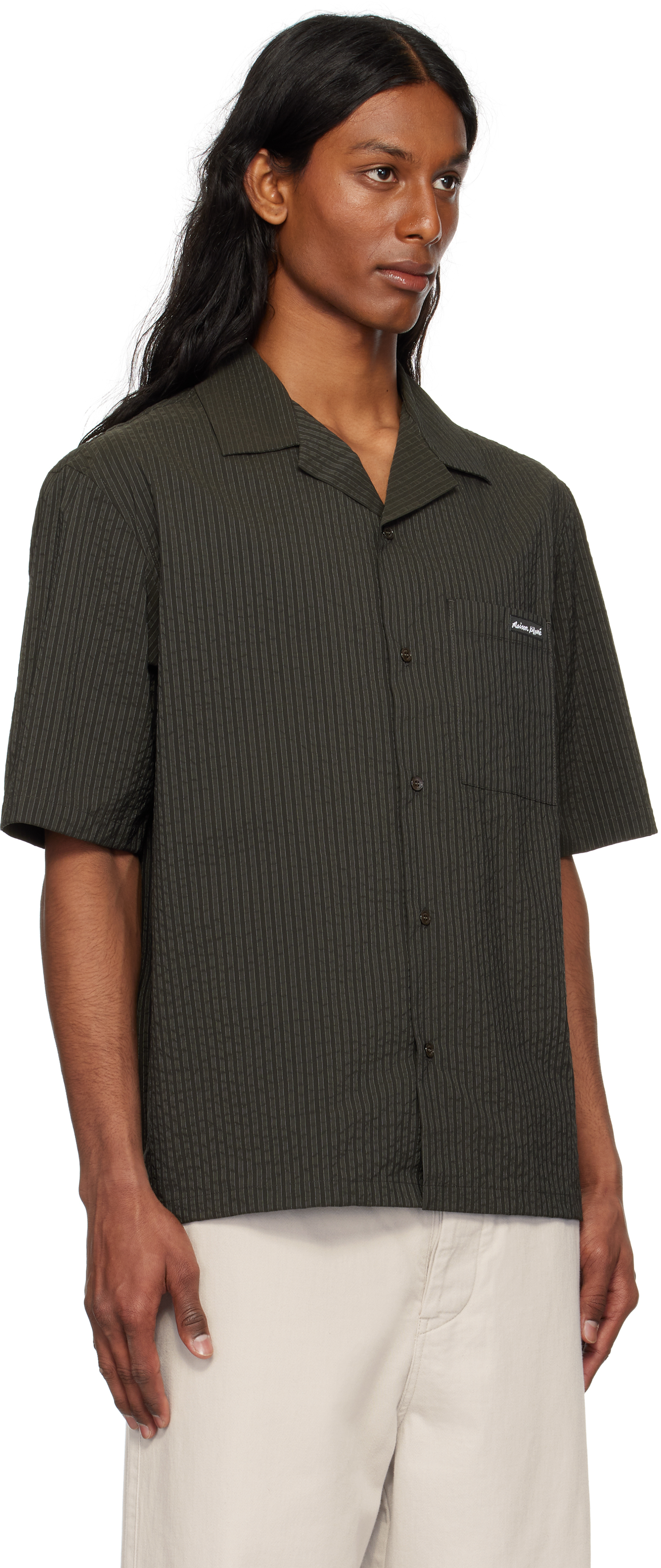 Shop Maison Kitsuné Black Resort Shirt