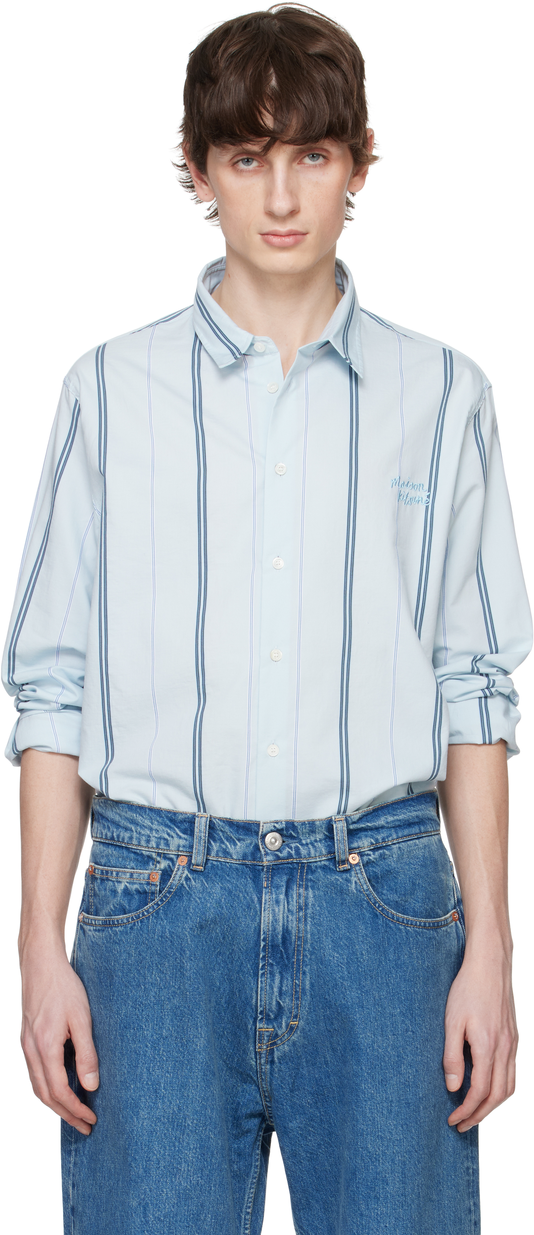 Maison Kitsuné Blue Relaxed Shirt