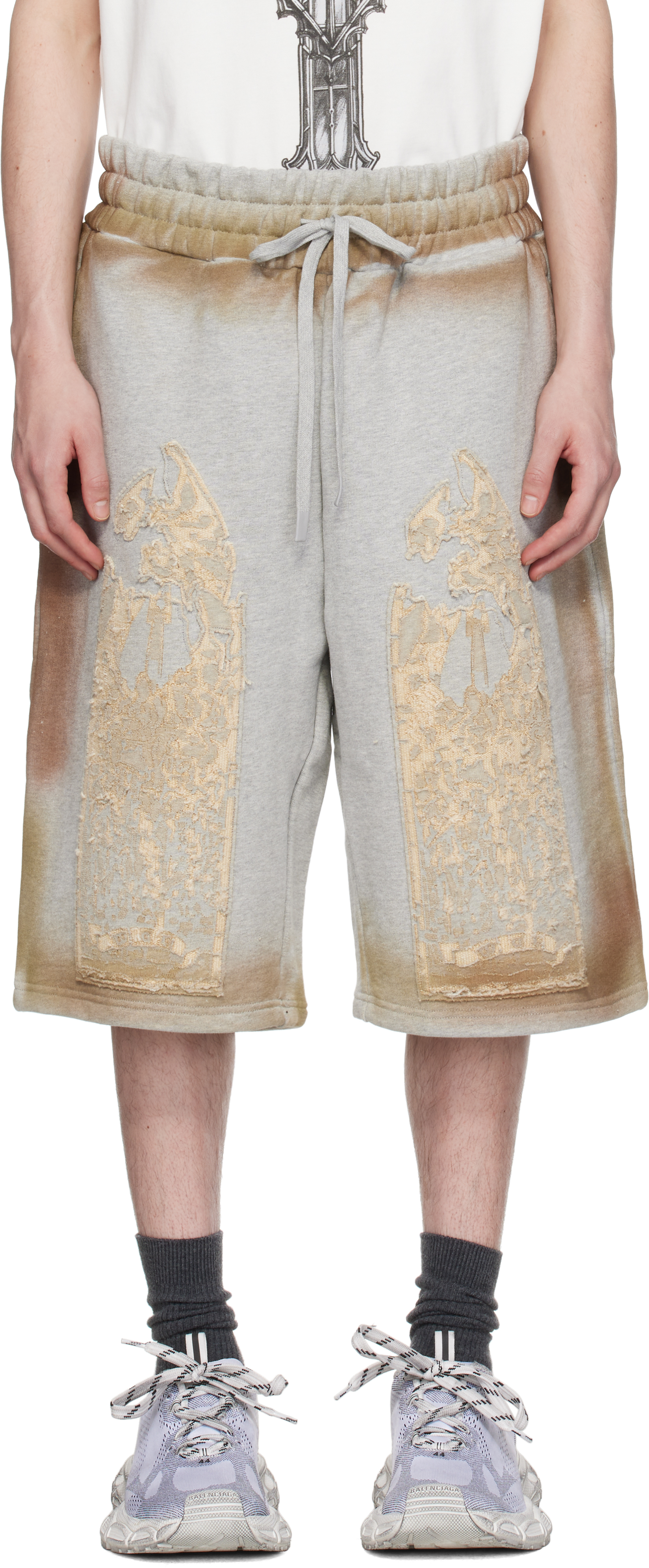 Who Decides War Gray Signature Mechanic Shorts In Vintage Grey