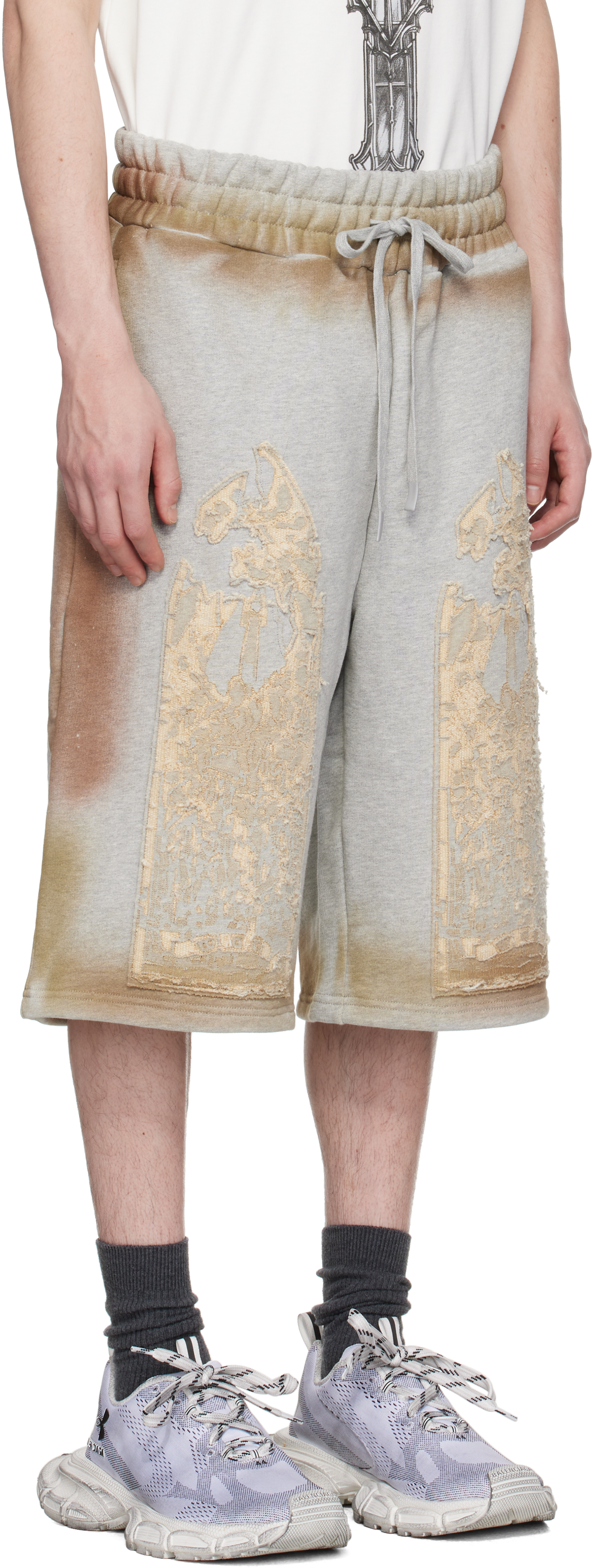 Who Decides War Gray Signature Mechanic Shorts In Vintage Grey