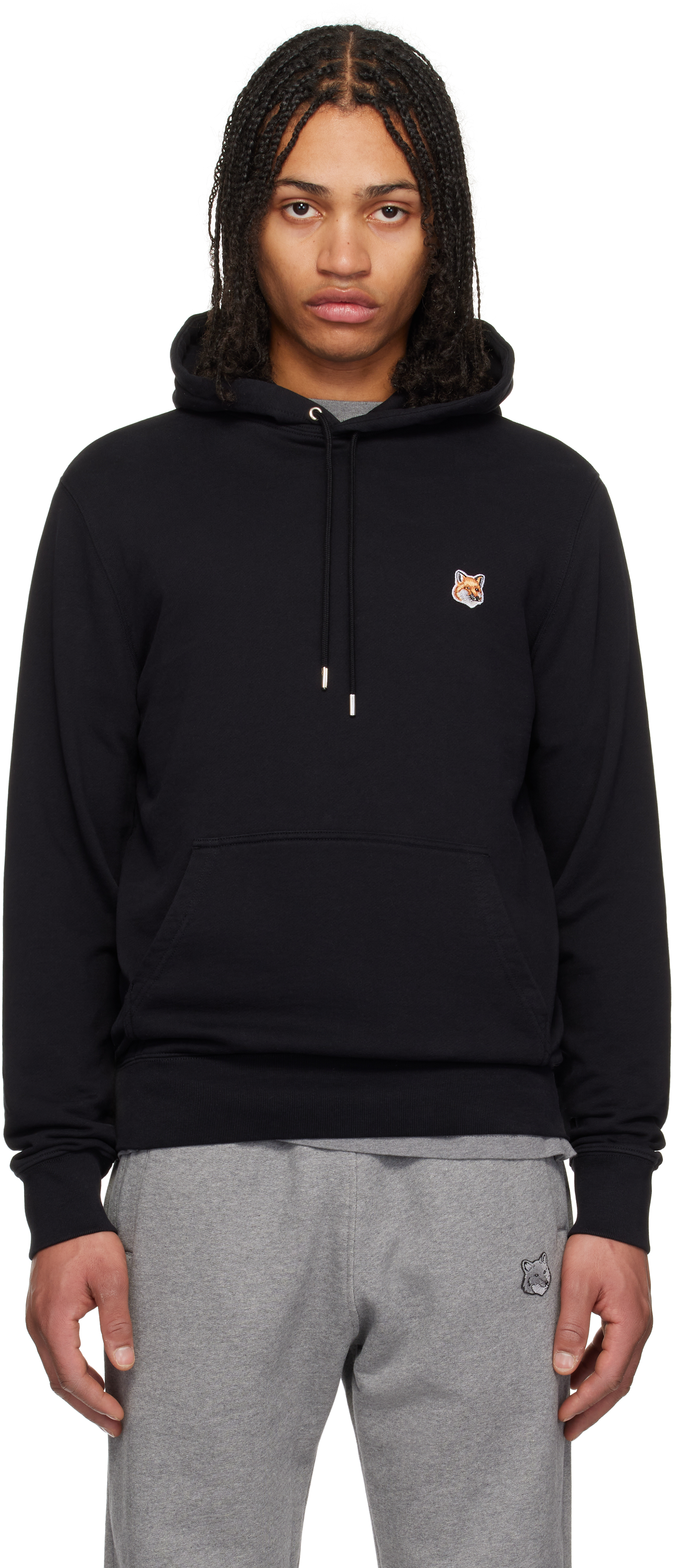 Maison Kitsuné Gray Fox Head Patch Regular Hoodie