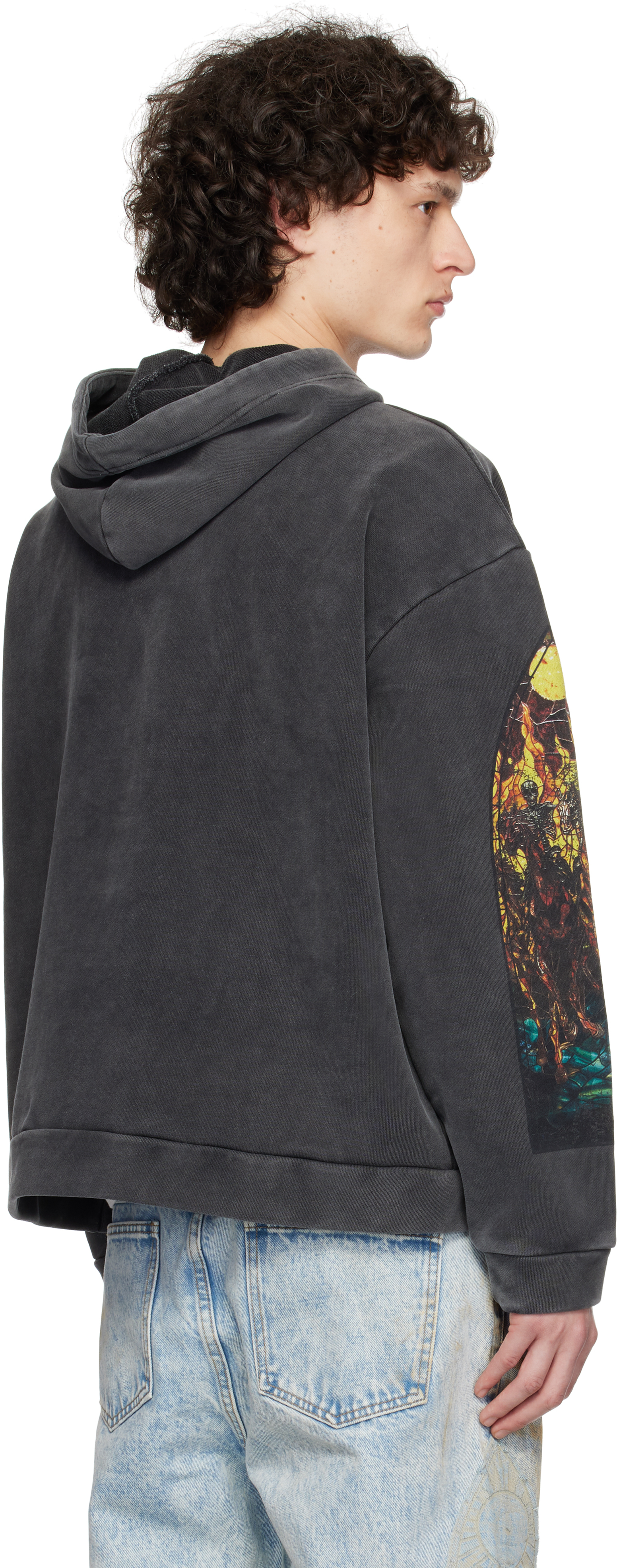 Who Decides War Gray Anvil Hoodie In Black