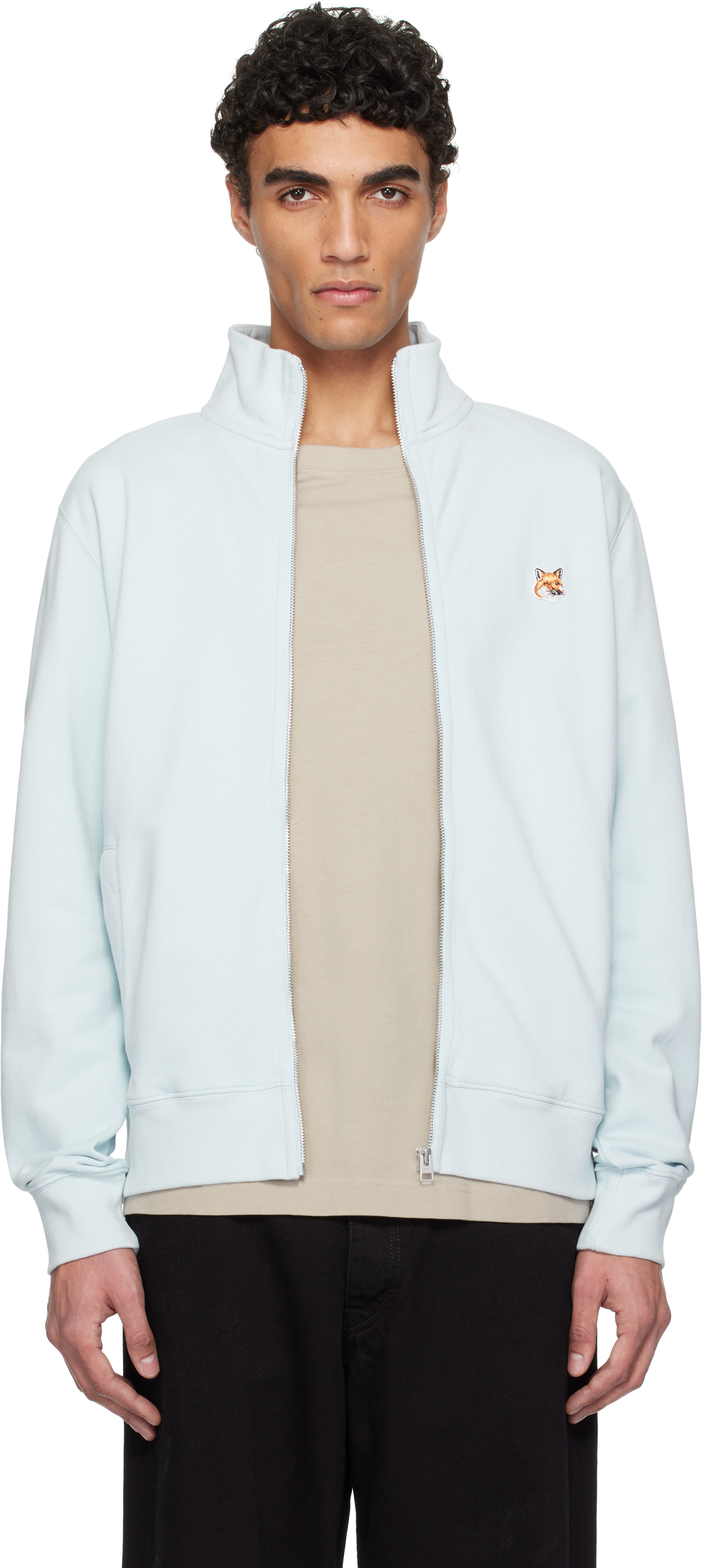 Maison Kitsuné Green Fox Head Patch Fullzip Regular Sweatshirt