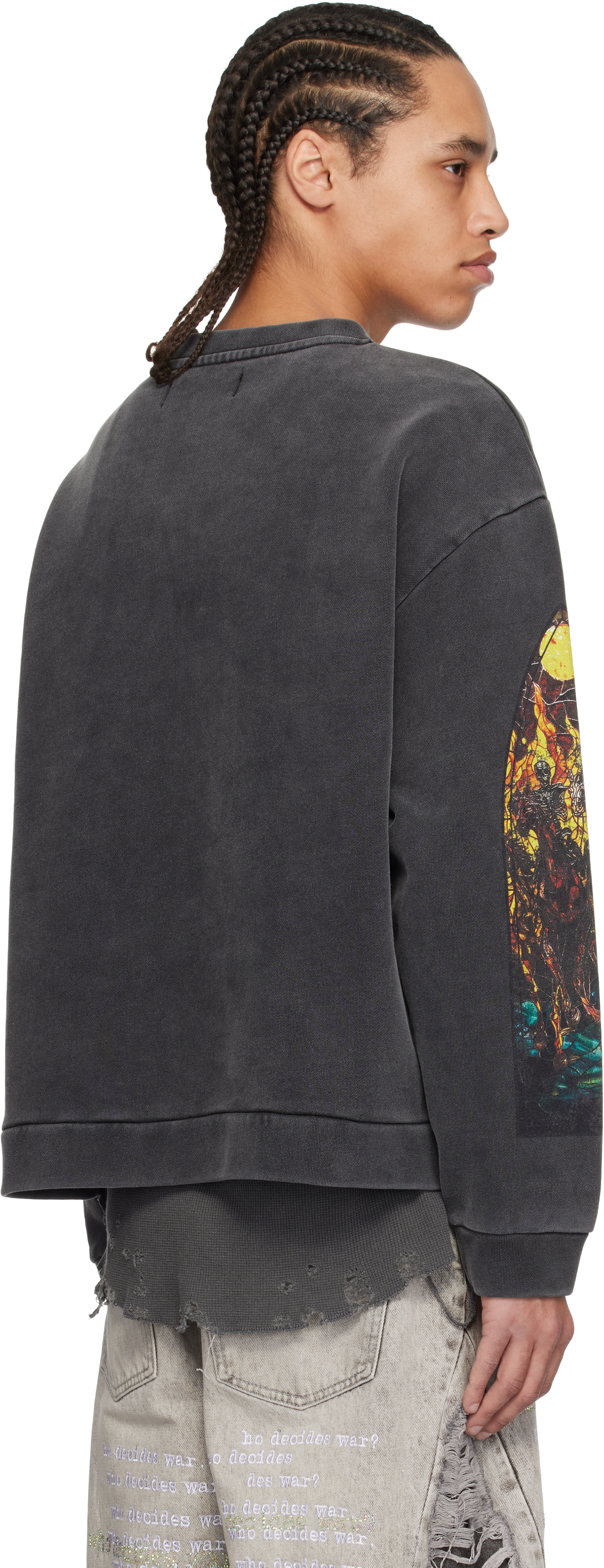 Who Decides War Black Anvil Crewneck Sweater In Black