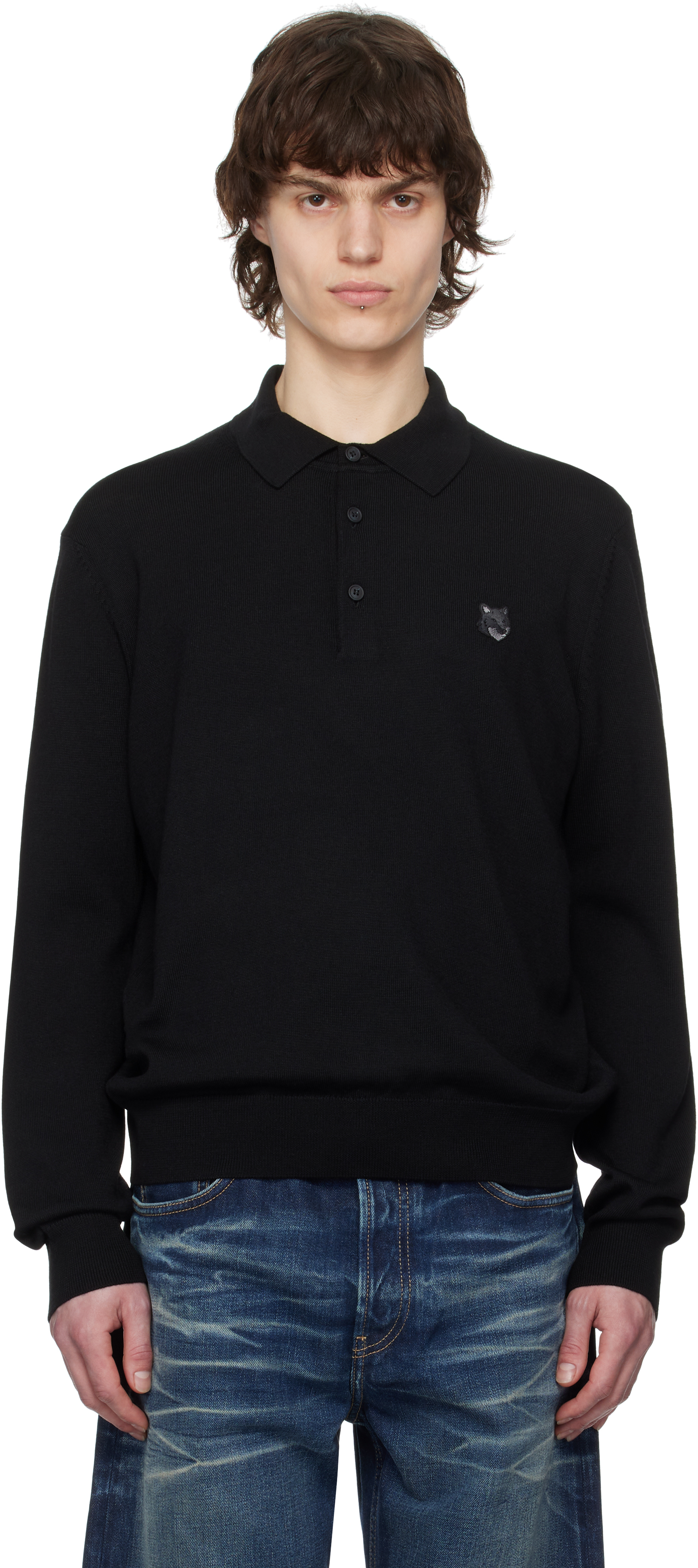 Maison Kitsunéのブラック ボールド フォックスヘッド パッチ