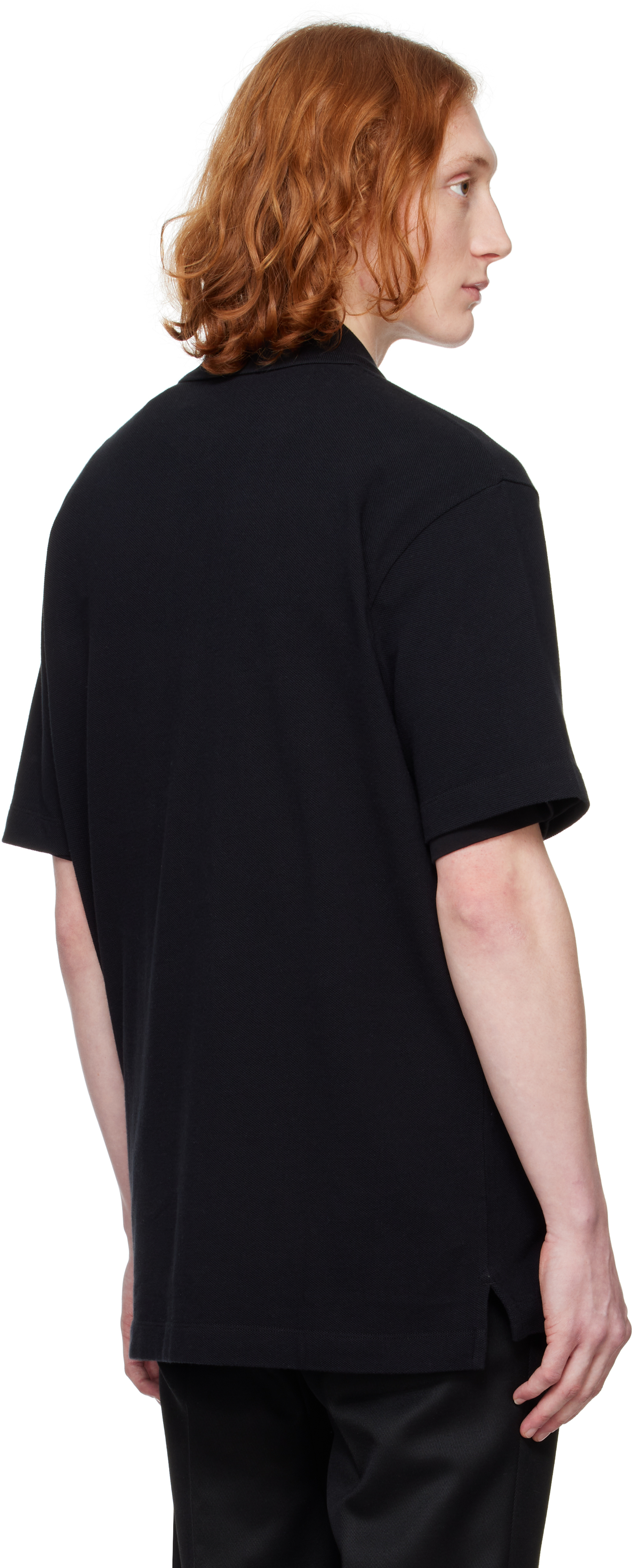 MAISON KITSUNÉ BLACK BOLD FOX HEAD PATCH COMFORT POLO