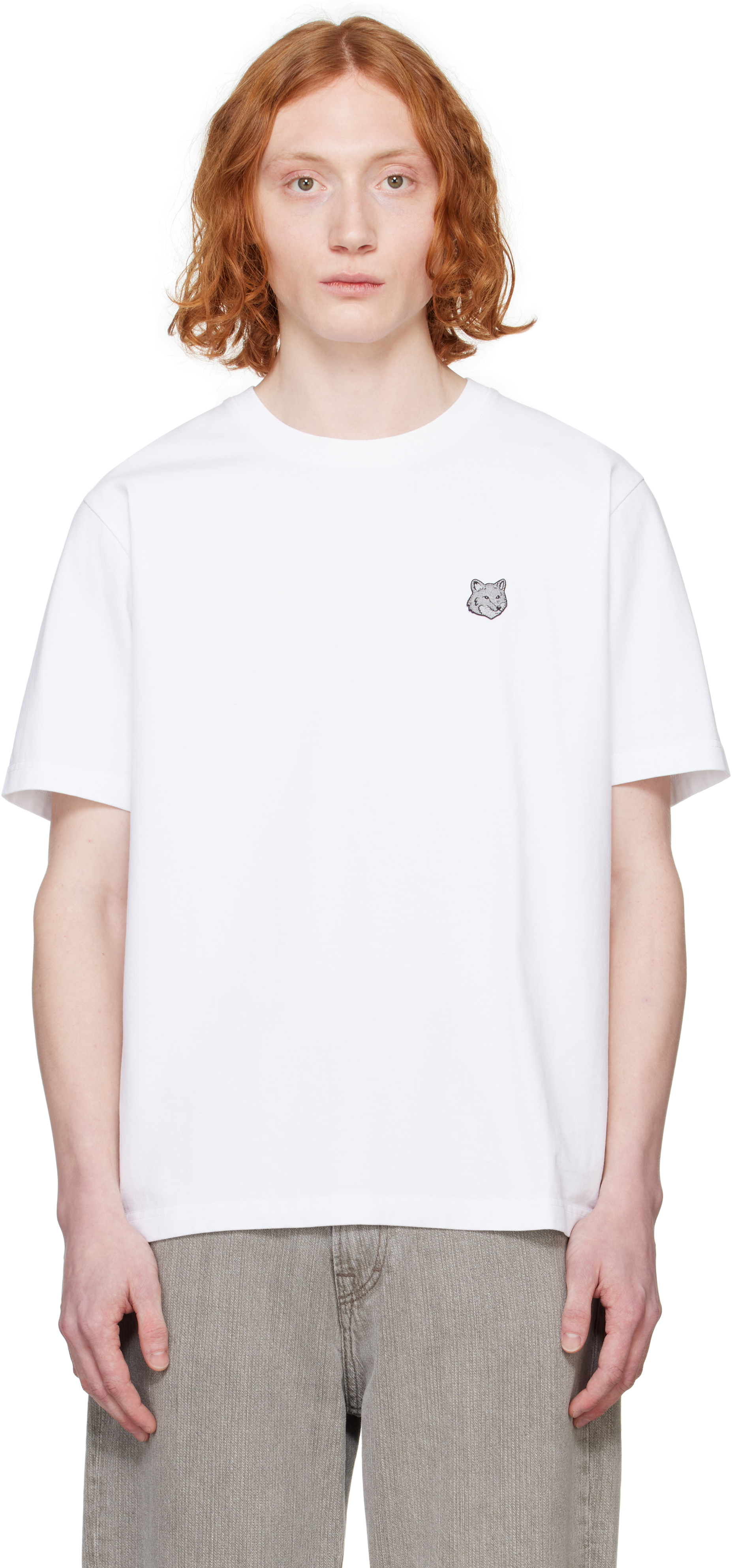 Maison Kitsuné White Bold Fox Head Patch Comfort T-shirt