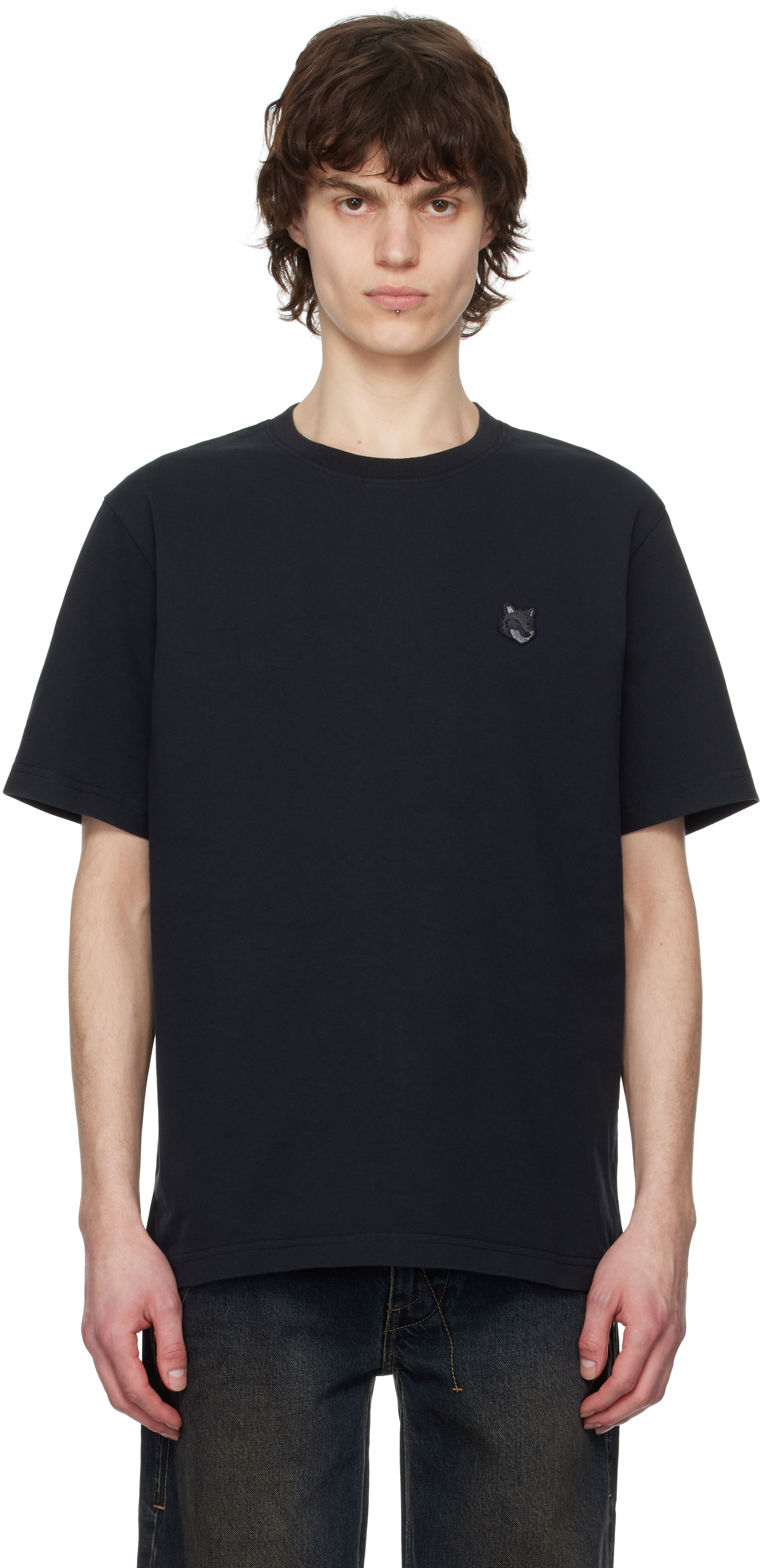 メゾンキツネ　2XL BOLD FOX HEAD PATCH COMFORT T Black Bold Fox Head Patch Comfort T-shirt by Maison Kitsuné on Sale