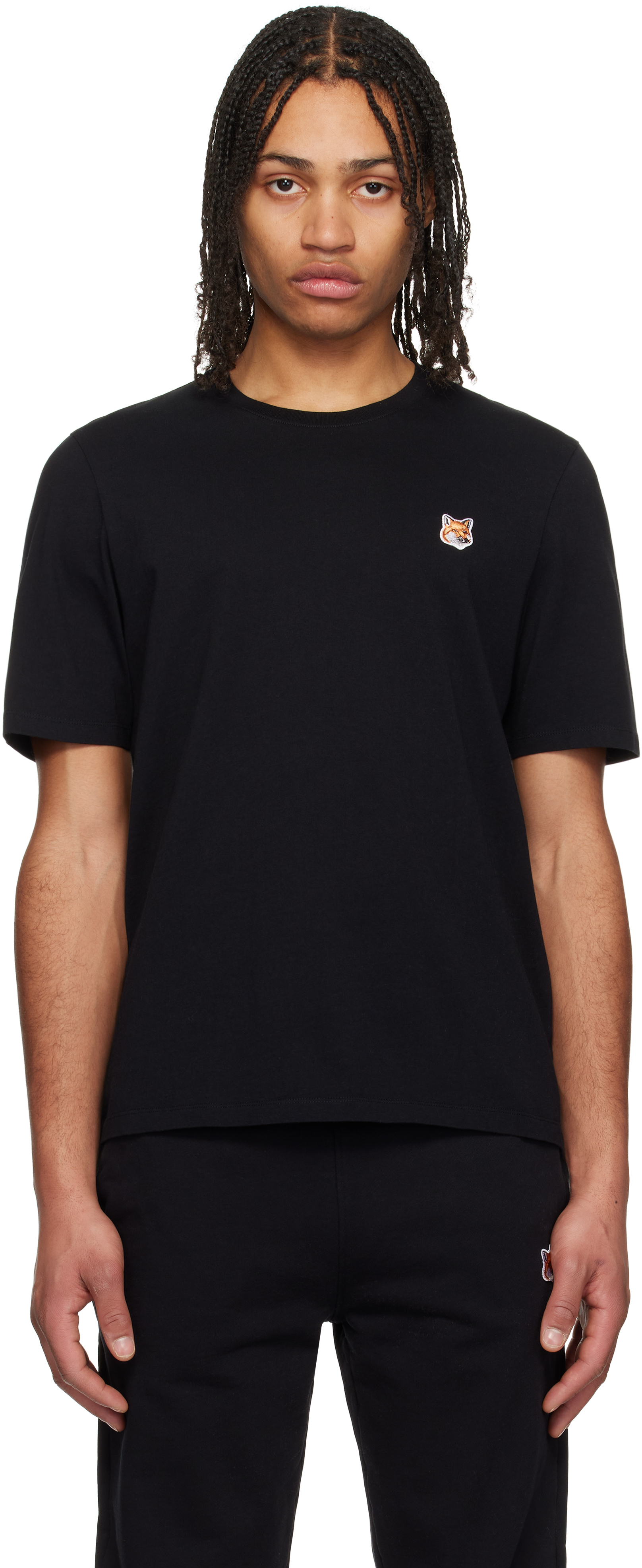 Maison Kitsuné: Black Fox Head Patch Regular T-shirt | SSENSE