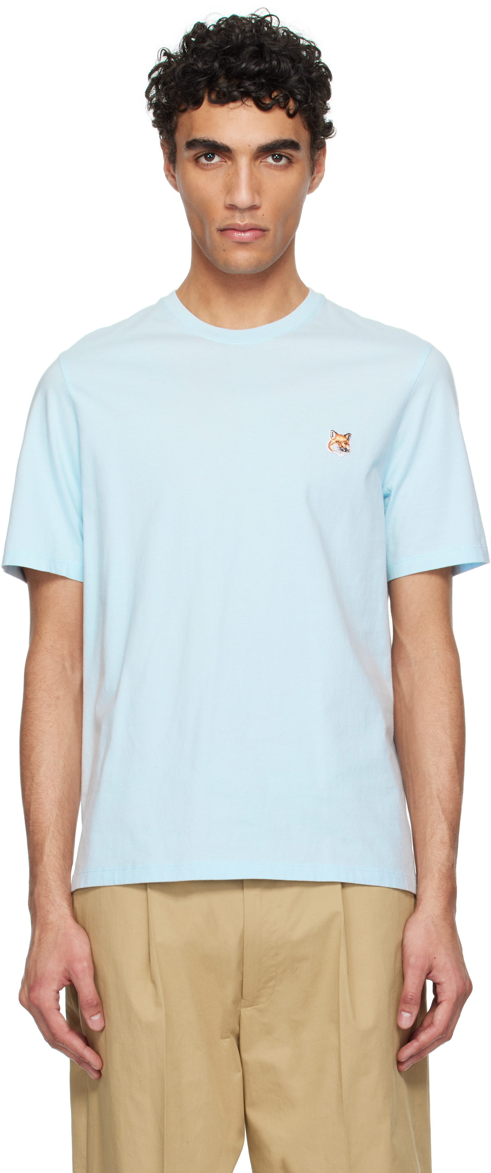 Blue Fox Head Patch Regular T-shirt by Maison Kitsuné on Sale