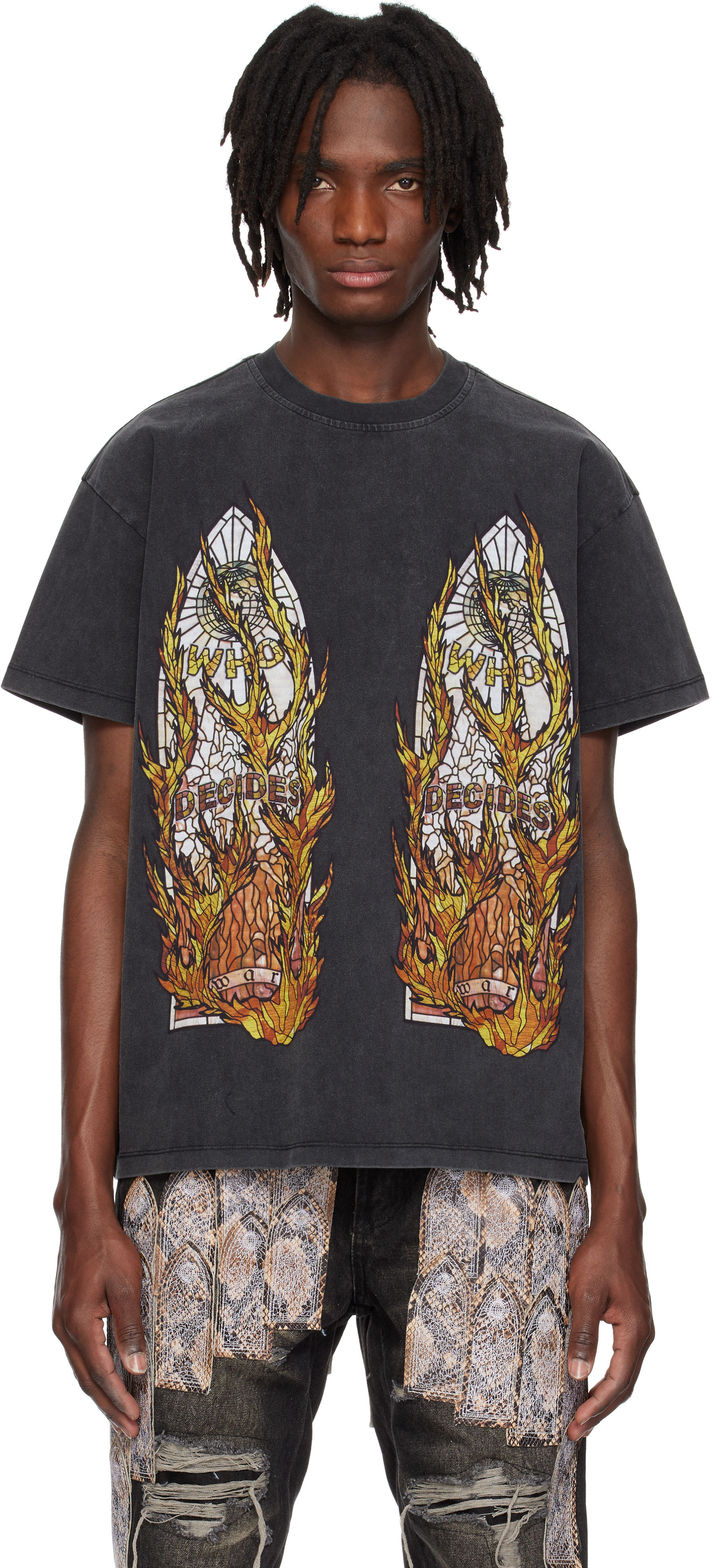 【関税込み】Who Decides War ブラック Flame 長袖Tシャツ FLAME LONG SLEEVE – WHO DECIDES WAR