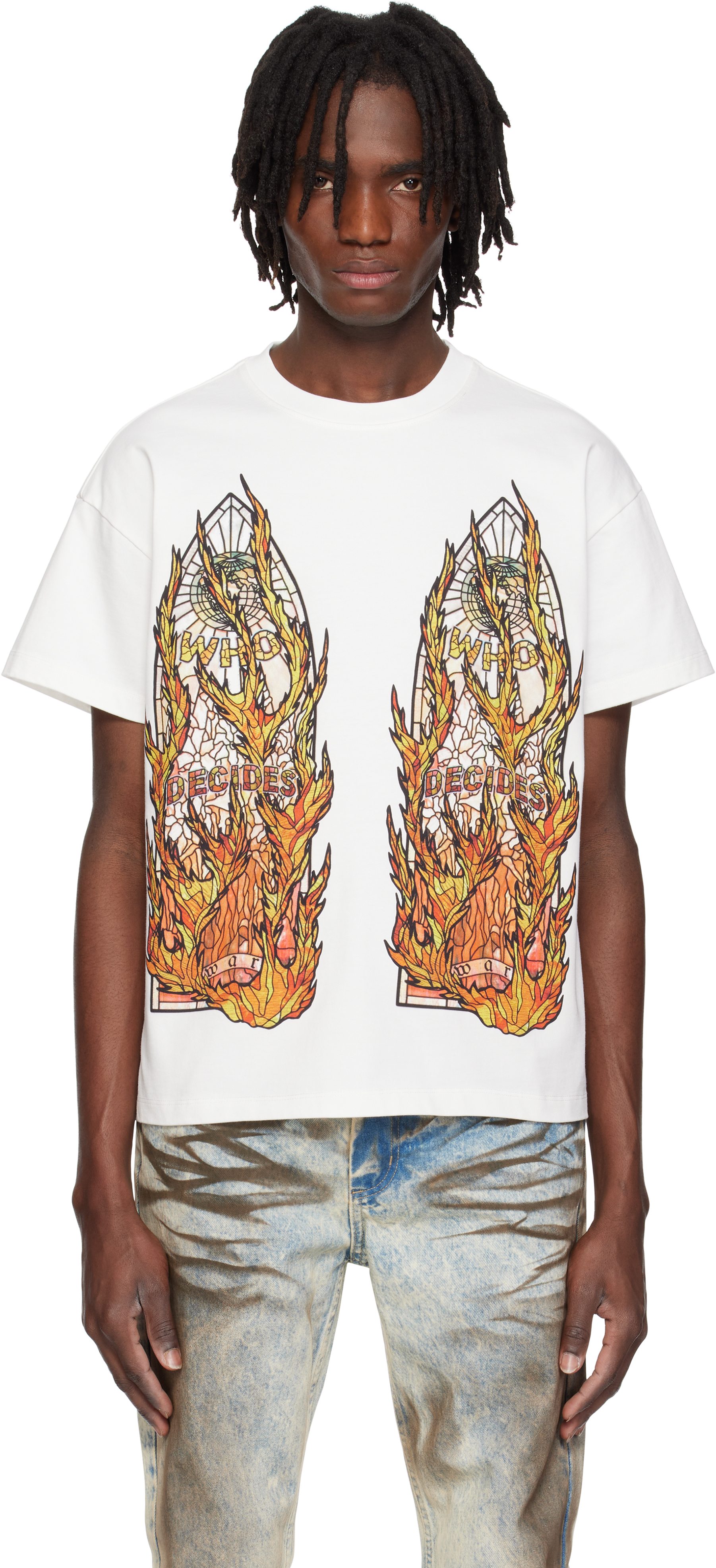 【関税込み】Who Decides War ホワイト Darth Tシャツ Who Decides War: White Darth T-shirt | SSENSE 日本