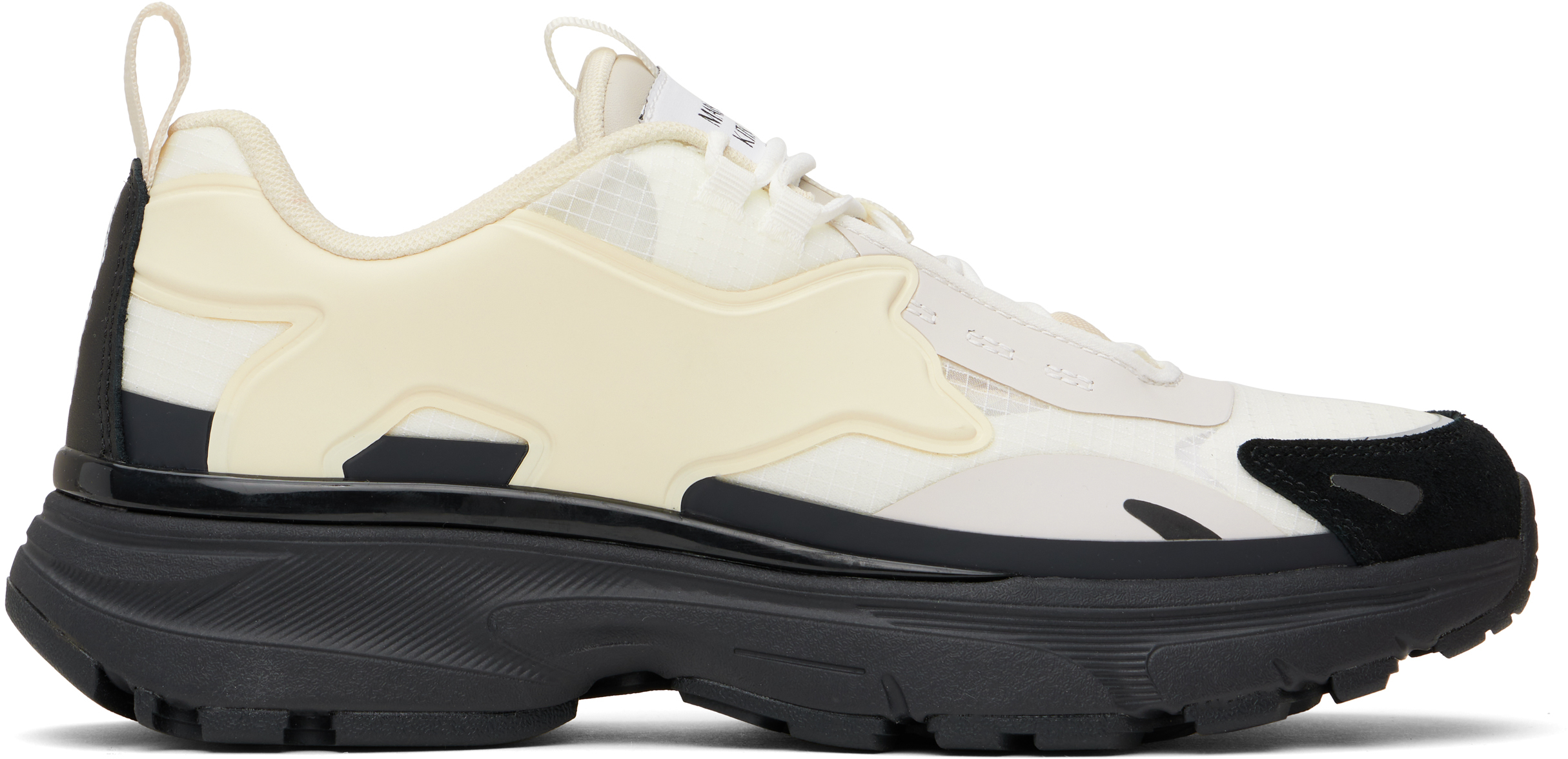 Shop Maison Kitsuné Off-white & Black Sora Sneakers