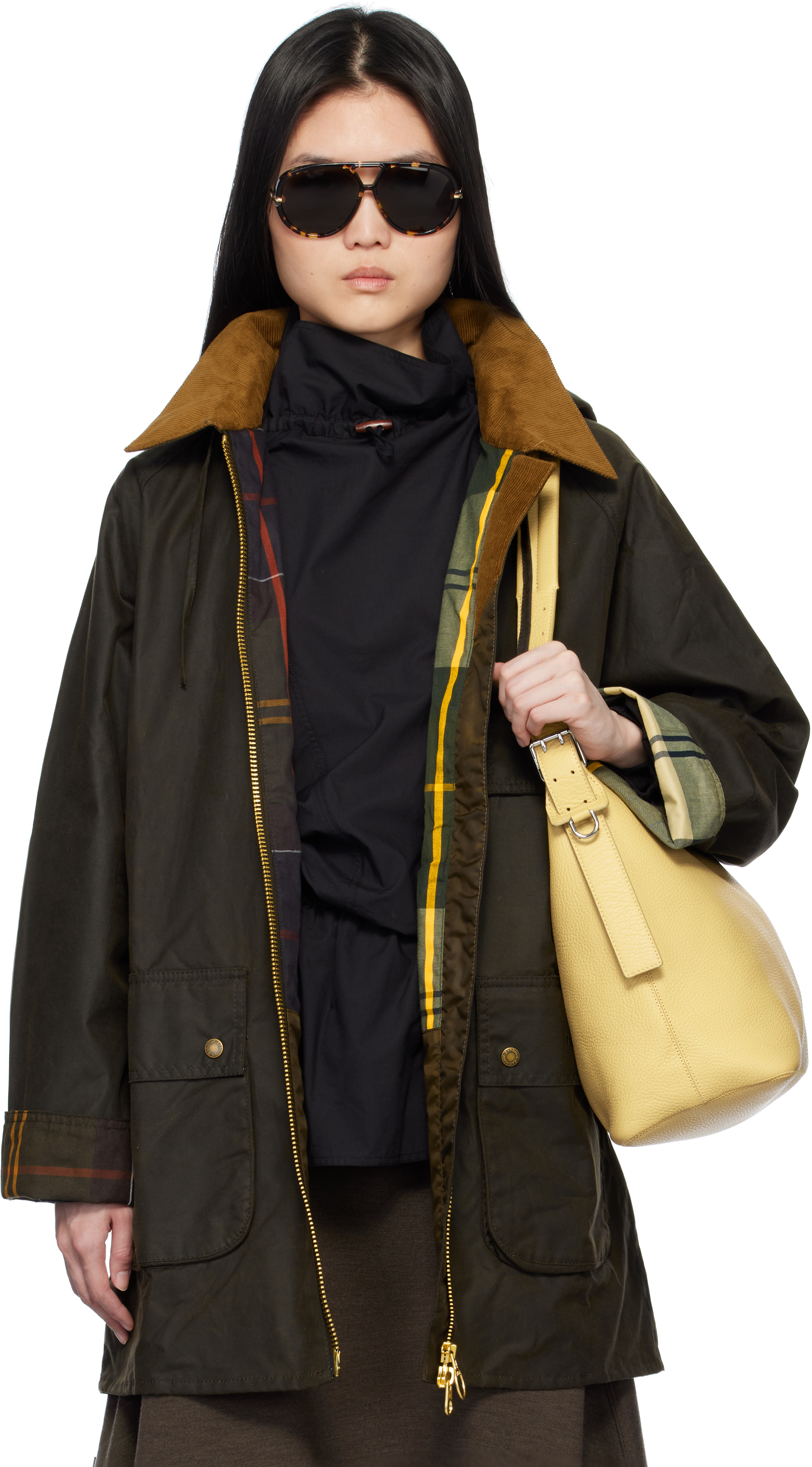 Barbour Khaki Highclere Wax Jacket In Olive