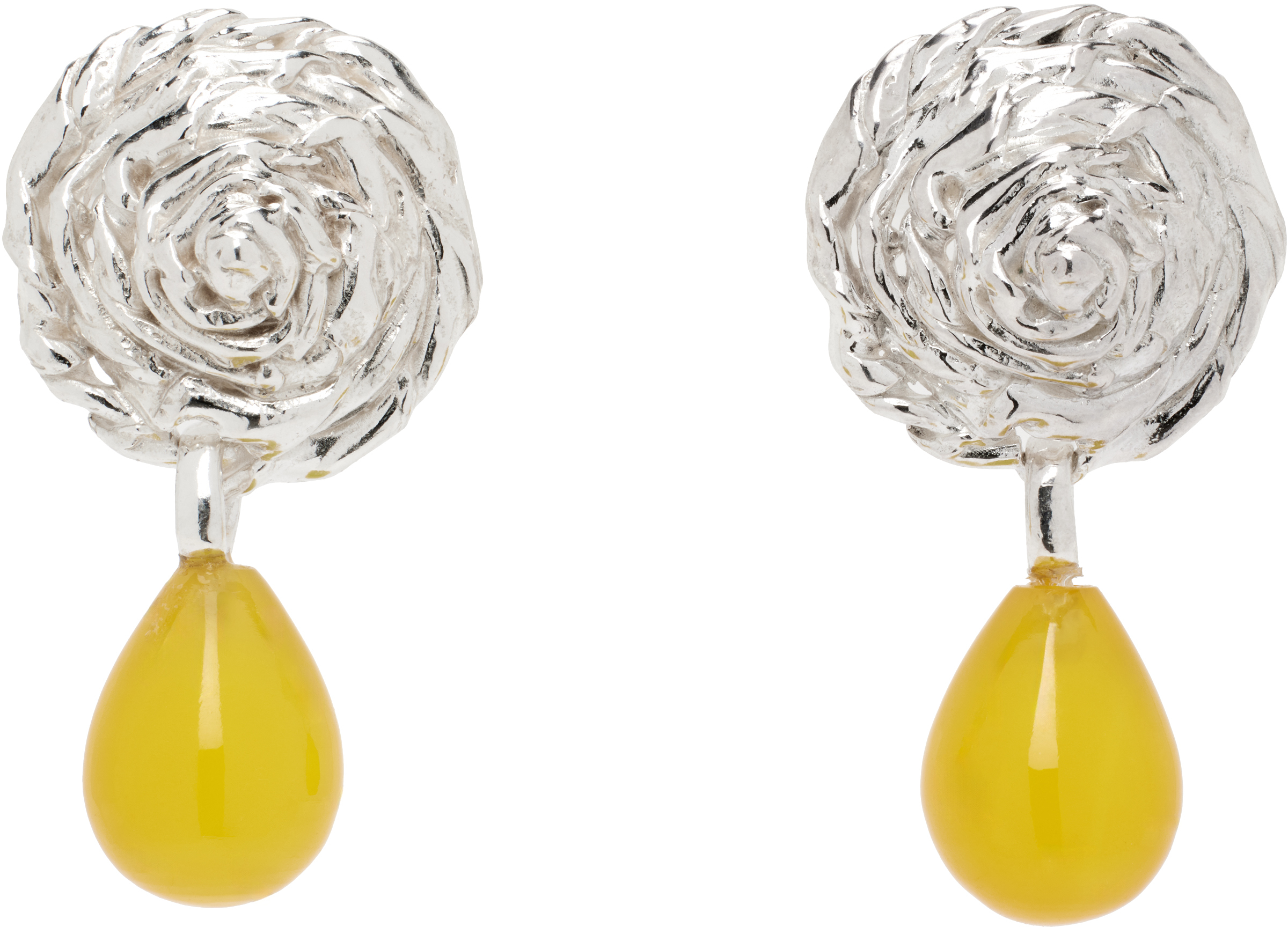 Silver Breton Sunflower Earrings