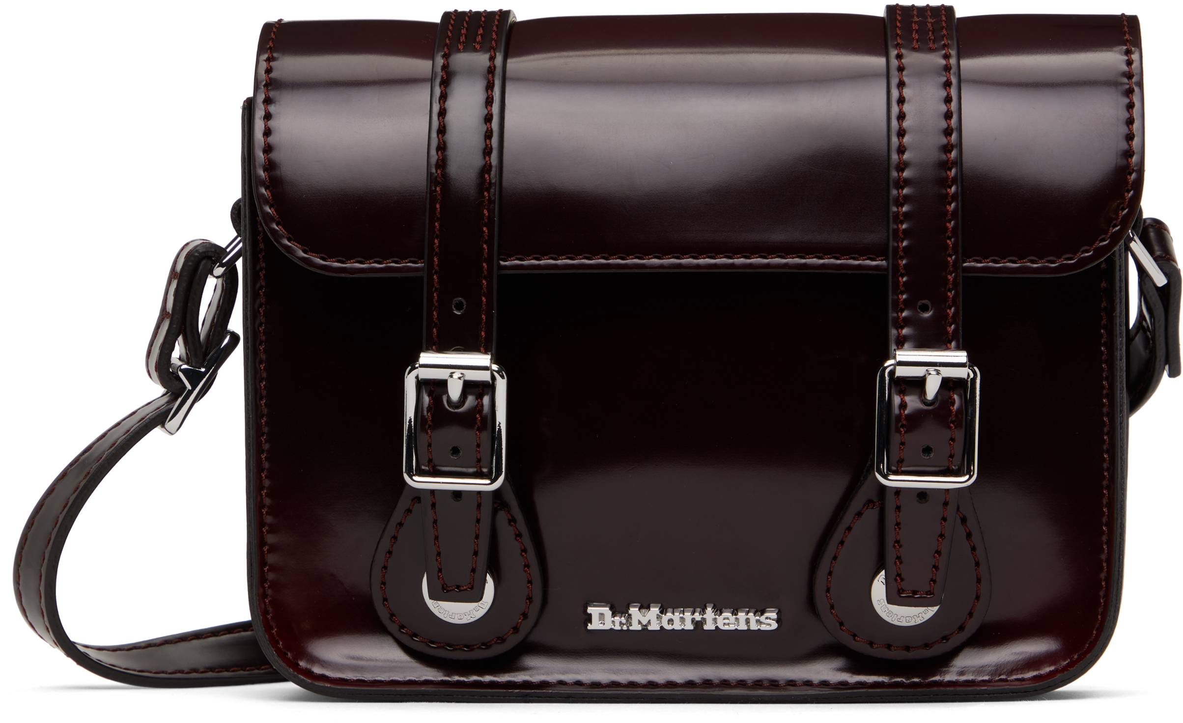 Burgundy 7 Inch Vegan Crossbody Bag