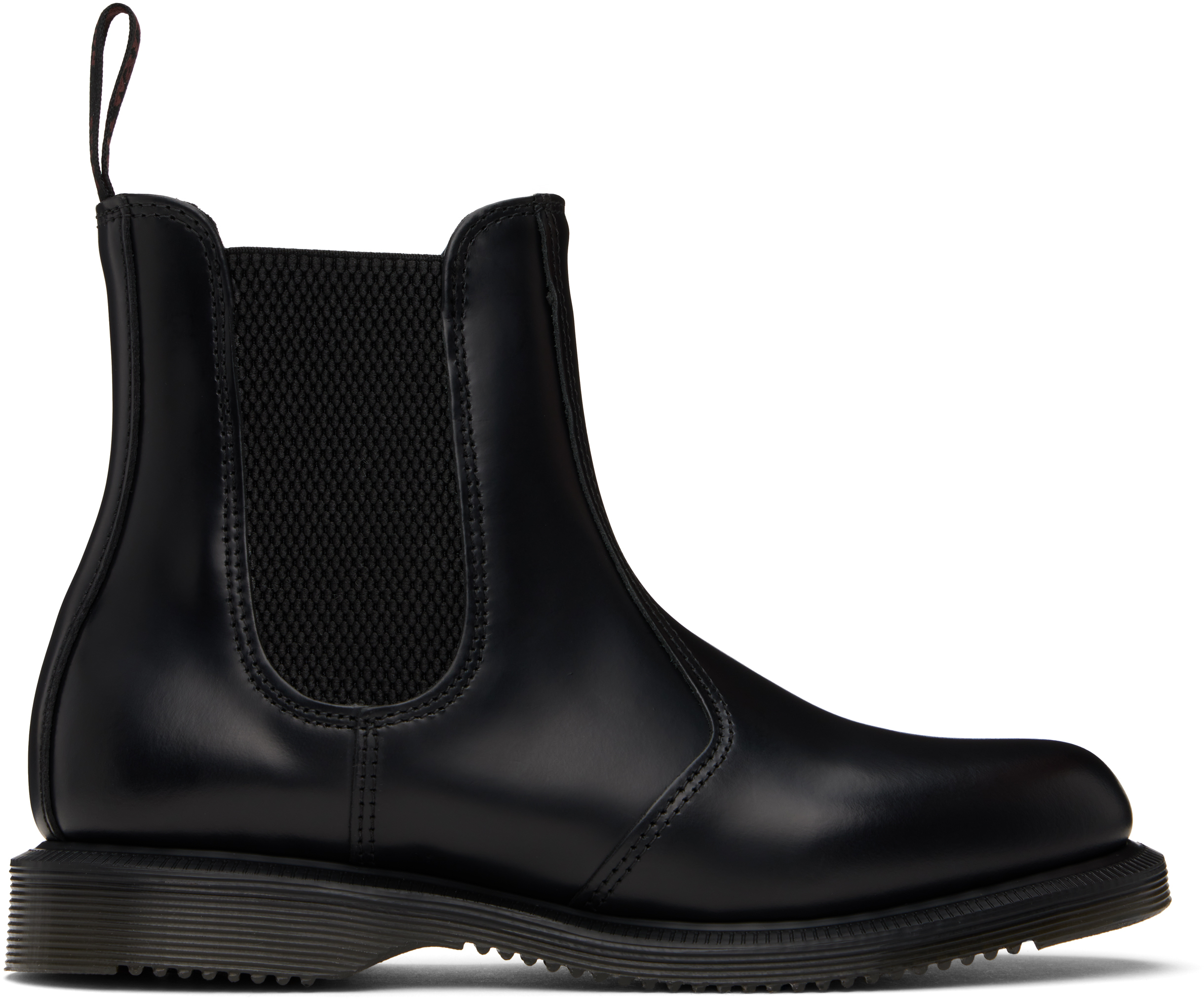 Black Flora Smooth Chelsea Boots