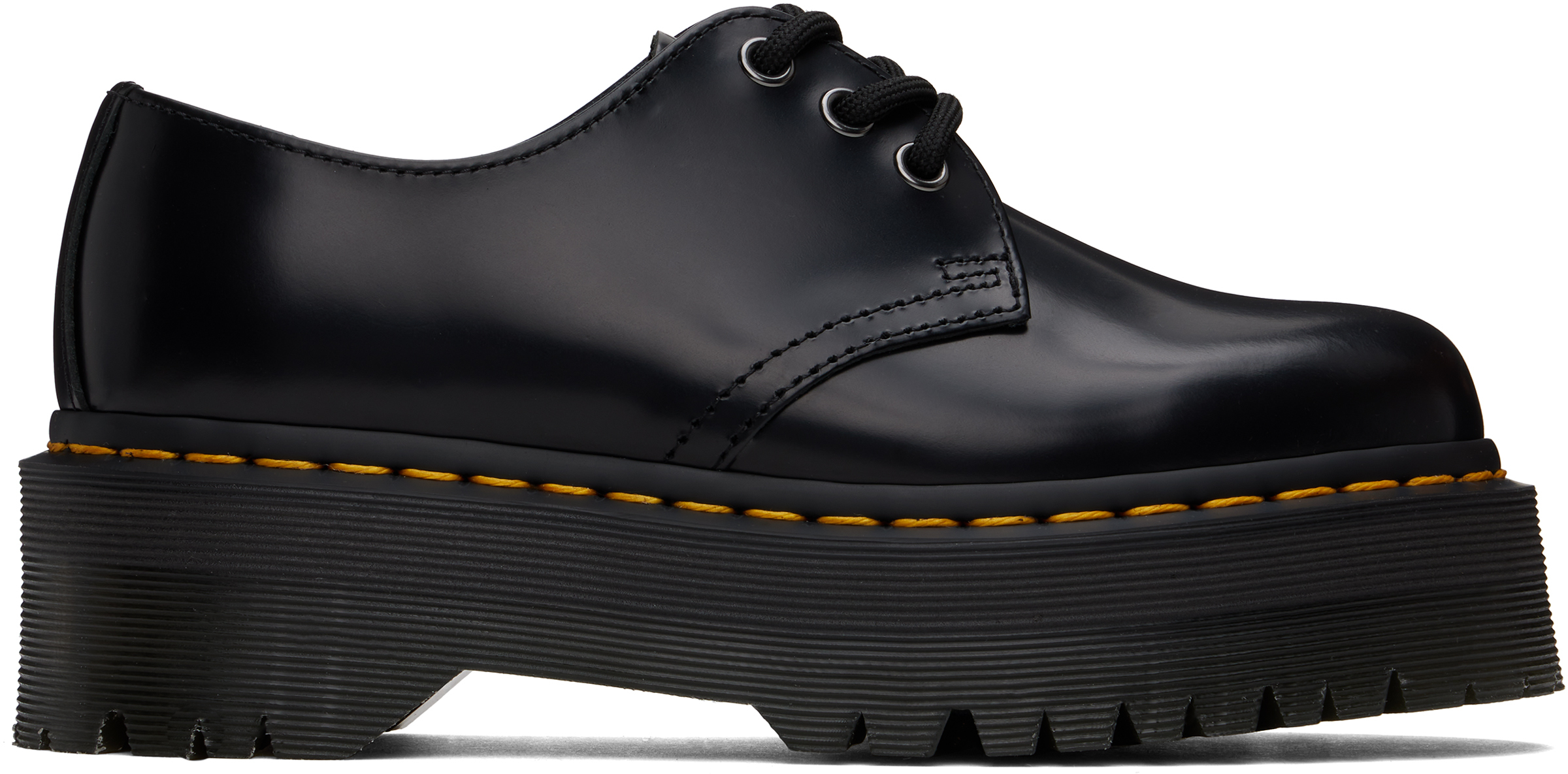 Shop Dr. Martens' Black 1461 Smooth Leather Platform Derbys