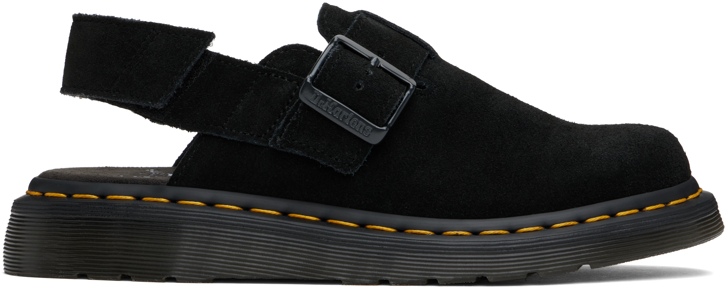 Shop Dr. Martens' Black Jorge Ii Suede Slingback Mules In Black Suede