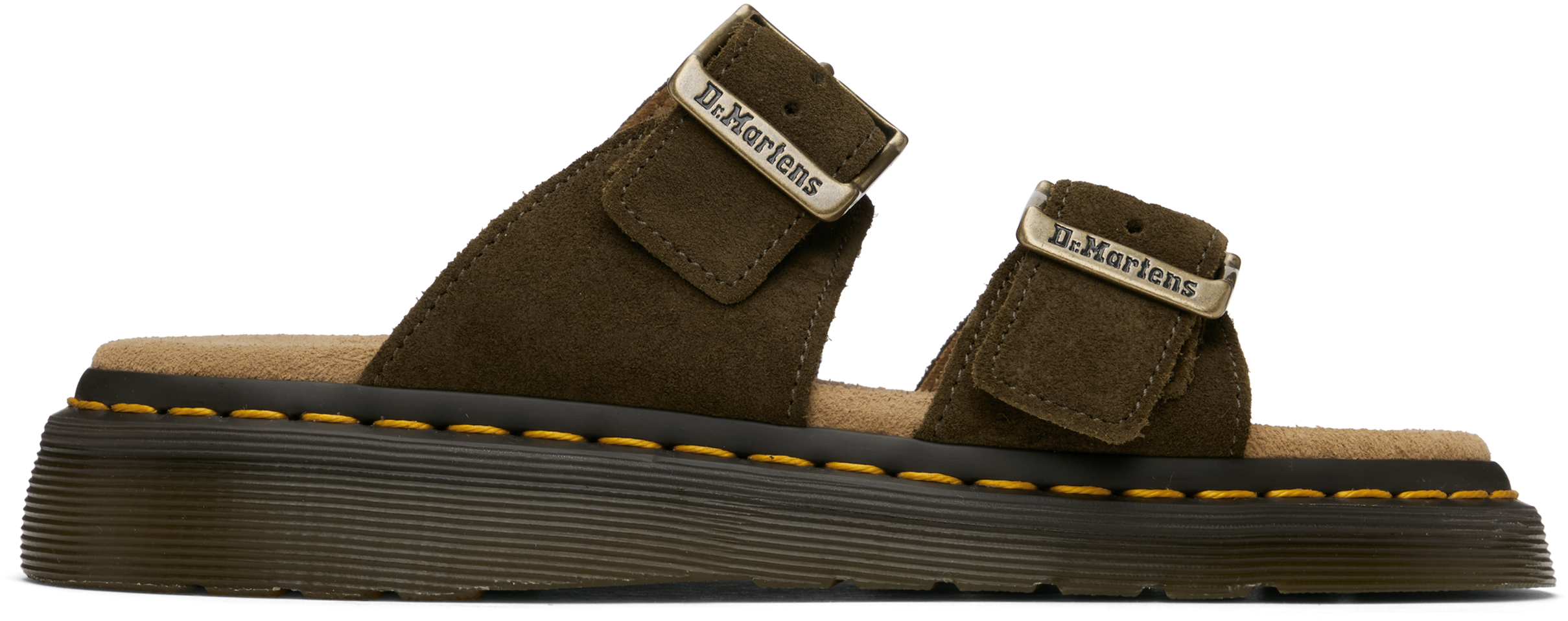 Khaki Josef Suede Slide Sandals