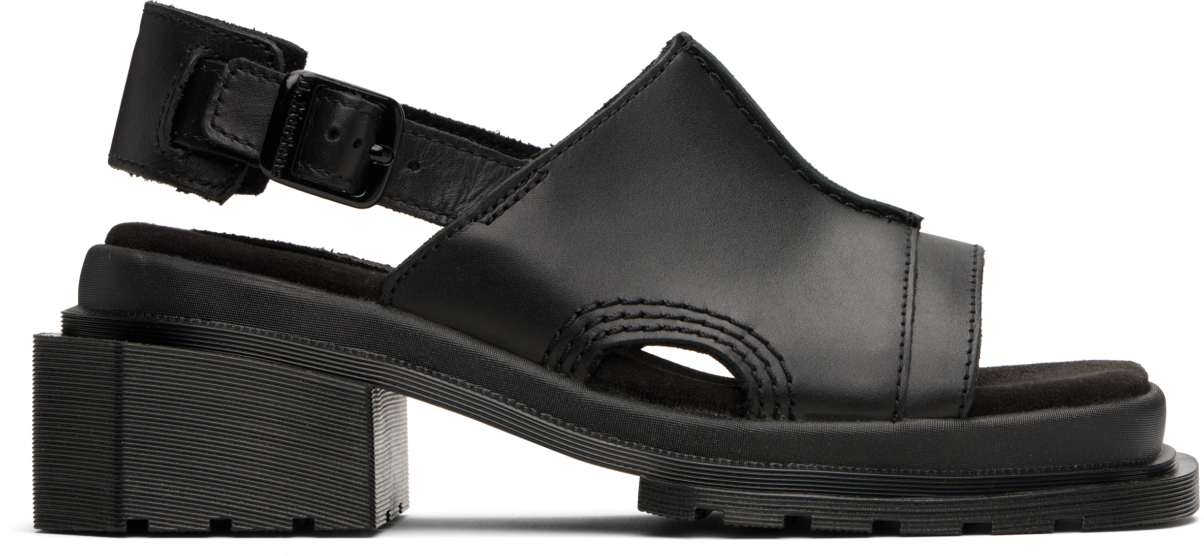 Dr. Martens: ブラック Maybole オープントゥ サンダル | SSENSE