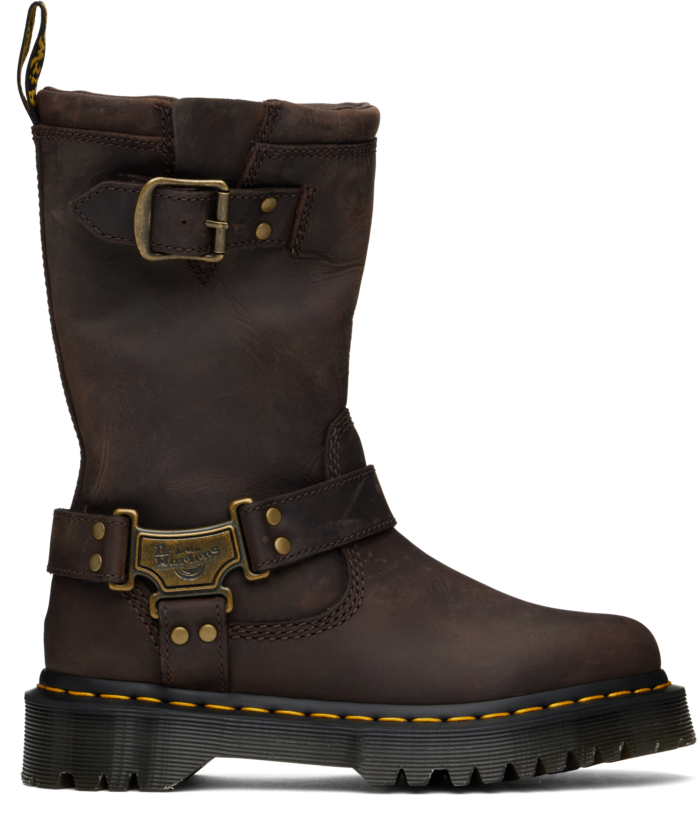 Brown Anistone Hi Leather Biker Boots