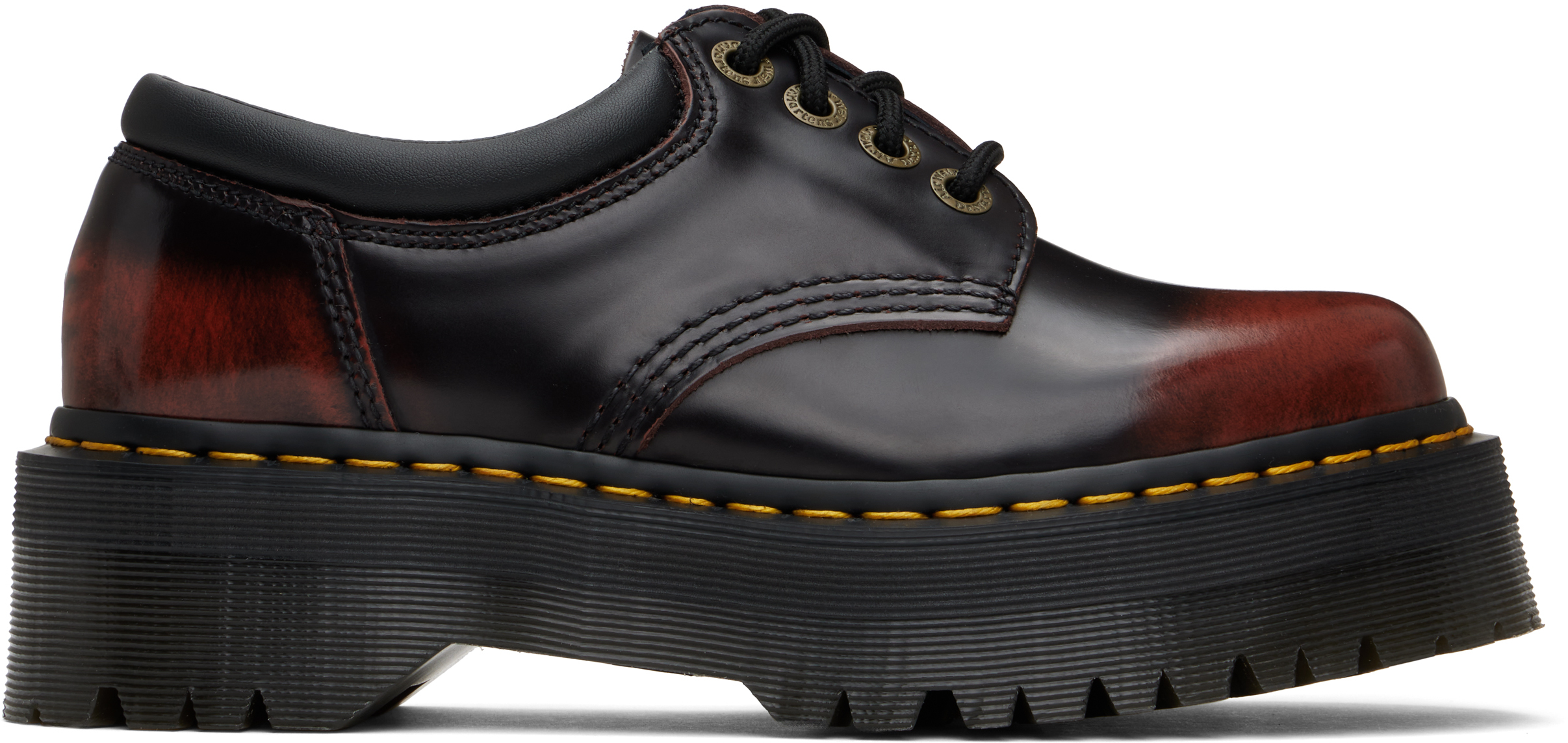 Black & Red 8053 Leather Platform Derbys