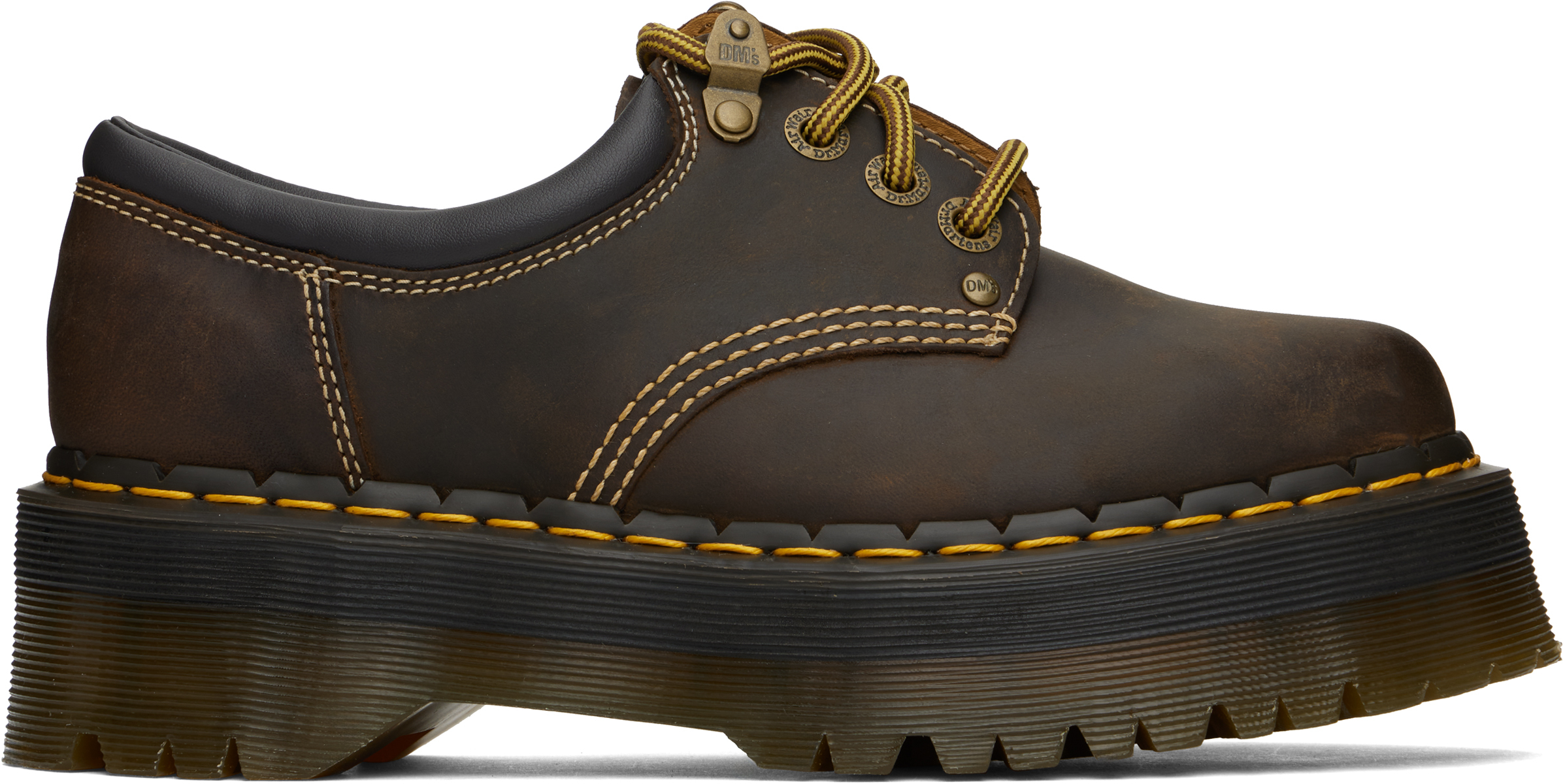 Crazy Horse Leather Platform Dr Martens 8053 Antique Twill
