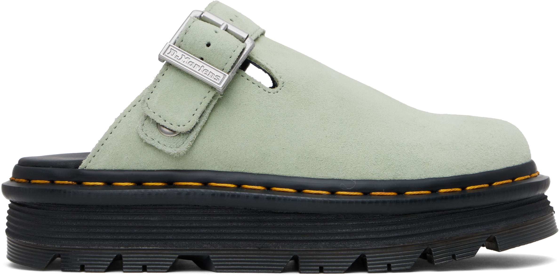 Dr Martens★ZEBZAG SUEDE ミュール★厚底★兼用★SAGE GREEN Zebzag Suede Casual Slingback Platform Mules in Sage Green