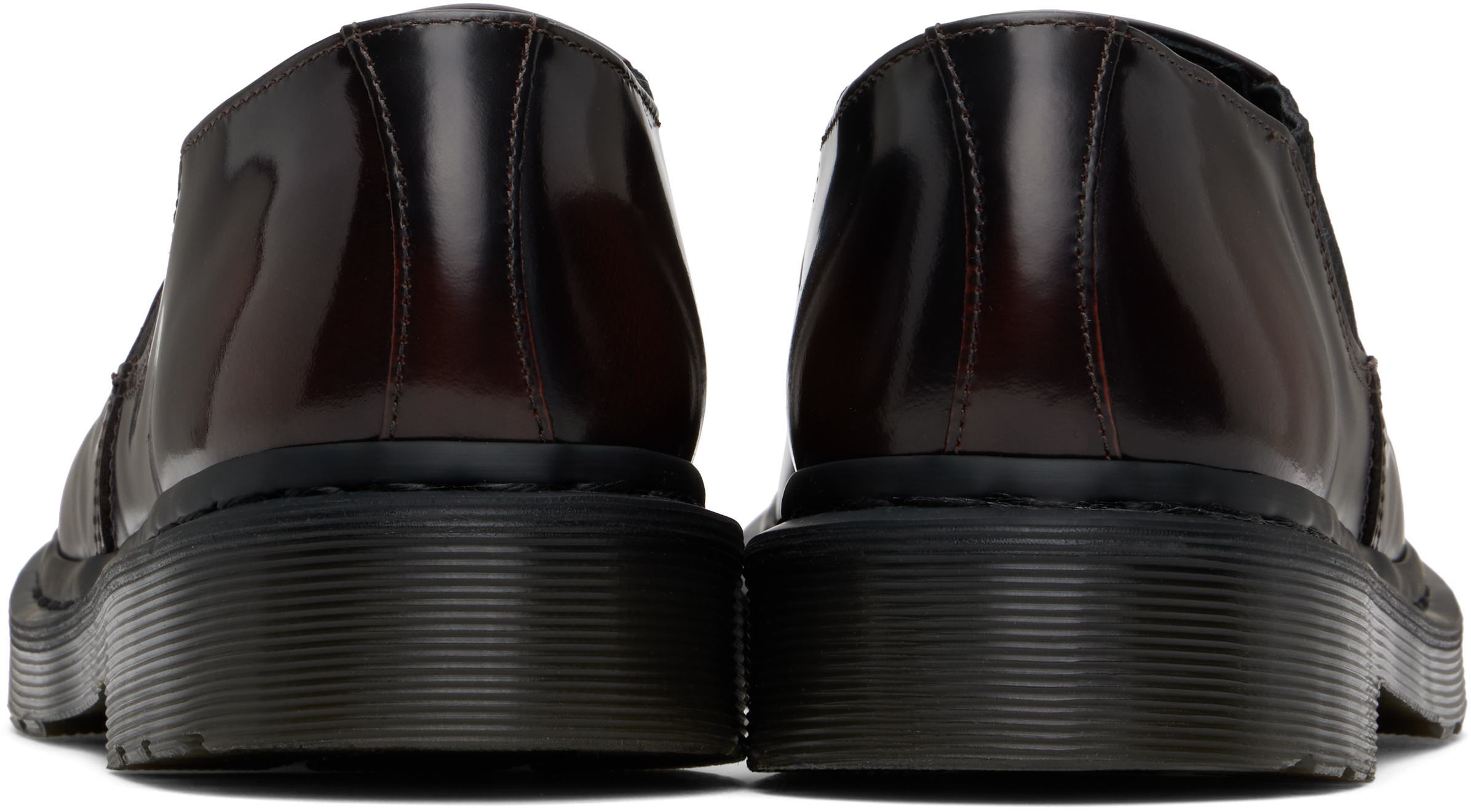 Dr. Martens' Black & Red Louis Arcadia Leather Slip-on Loafers In Cherry Red Arcadia