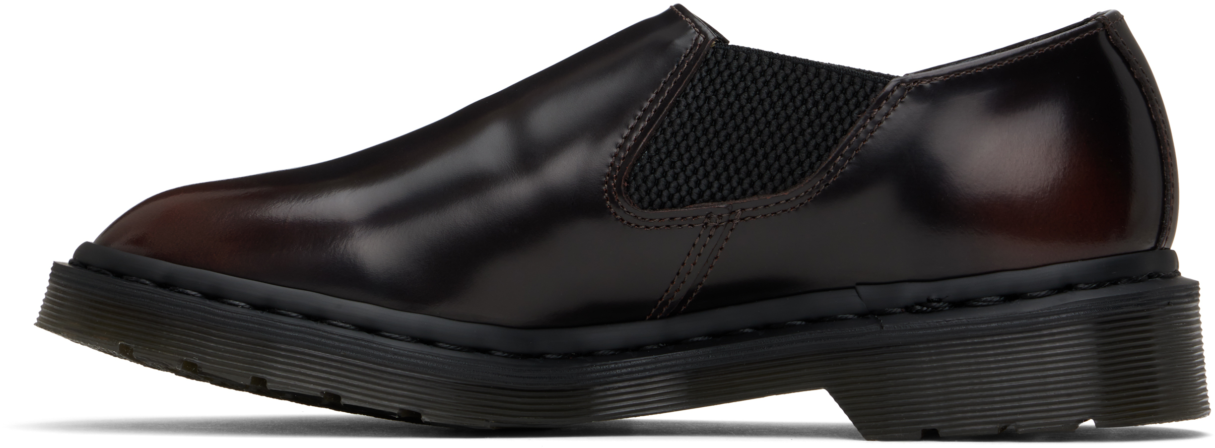 Dr. Martens' Black & Red Louis Arcadia Leather Slip-on Loafers In Cherry Red Arcadia