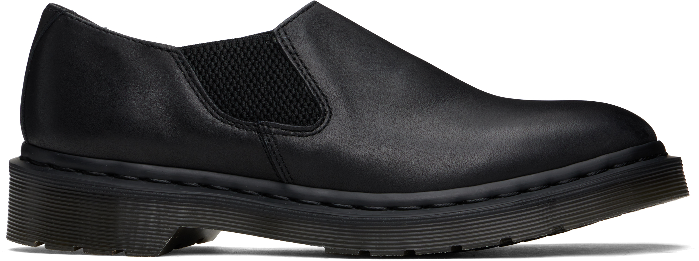 Black Louis Analine Leather Slip-on Loafers