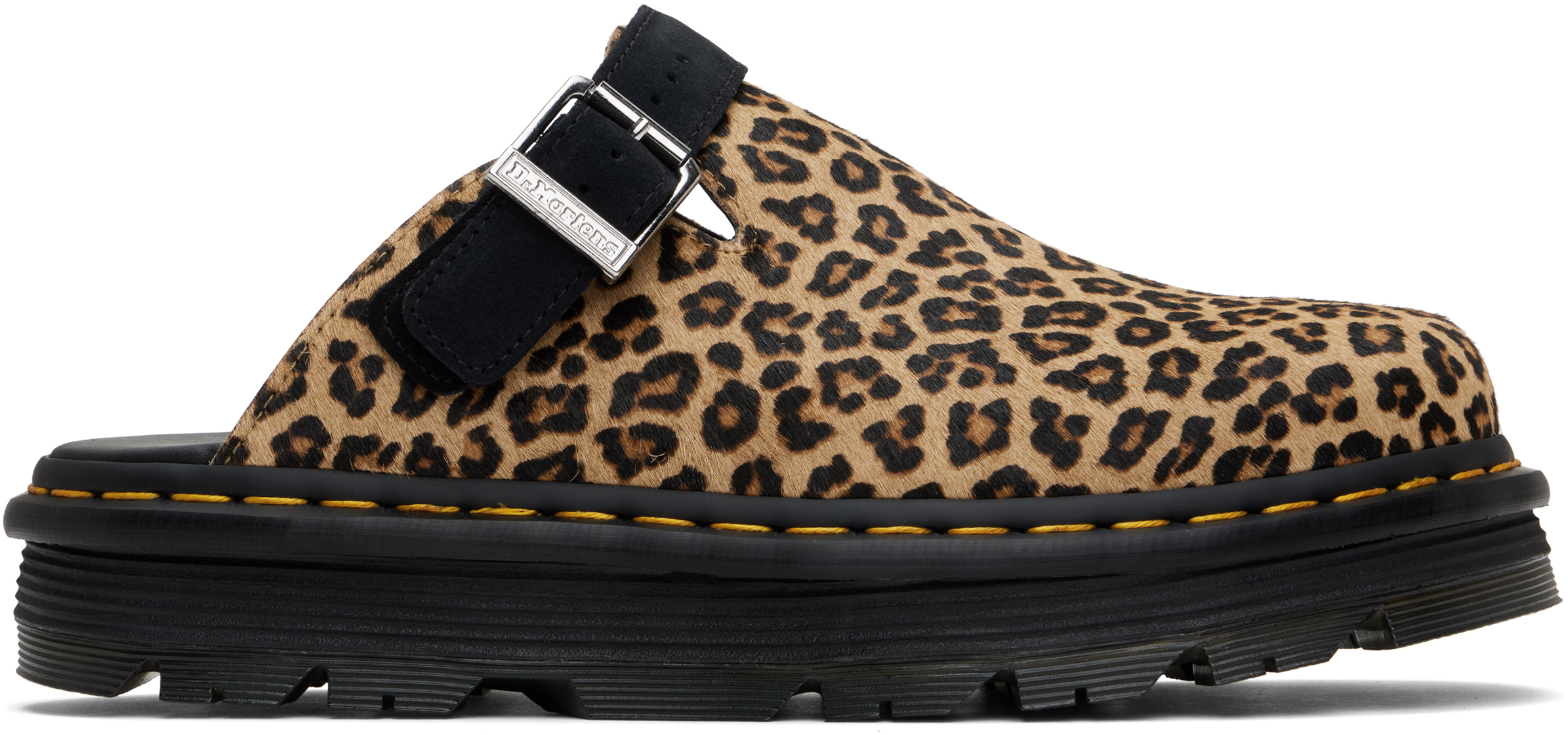 Brown & Black ZebZag Slingback Platform Loafers