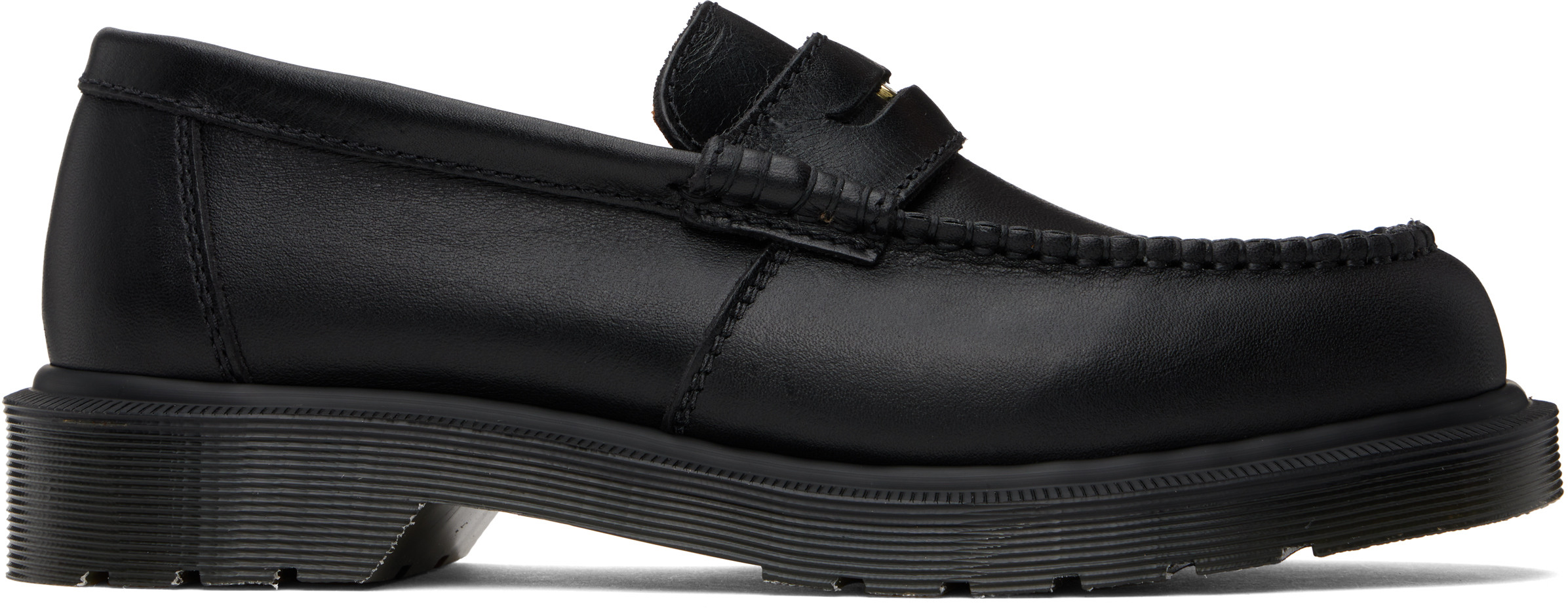 Black Penton Leather Loafers