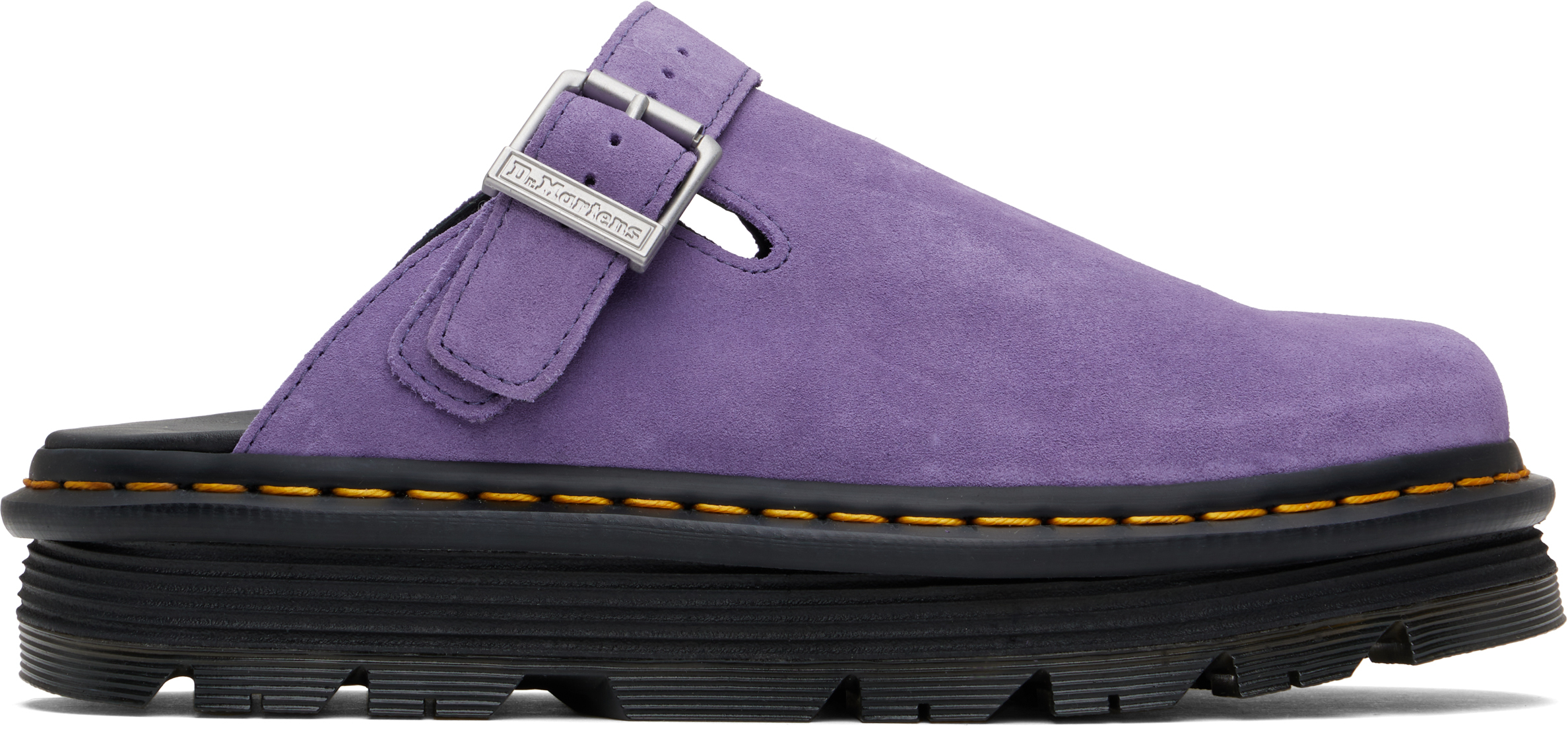 Purple ZebZag Suede Slingback Platform Loafers