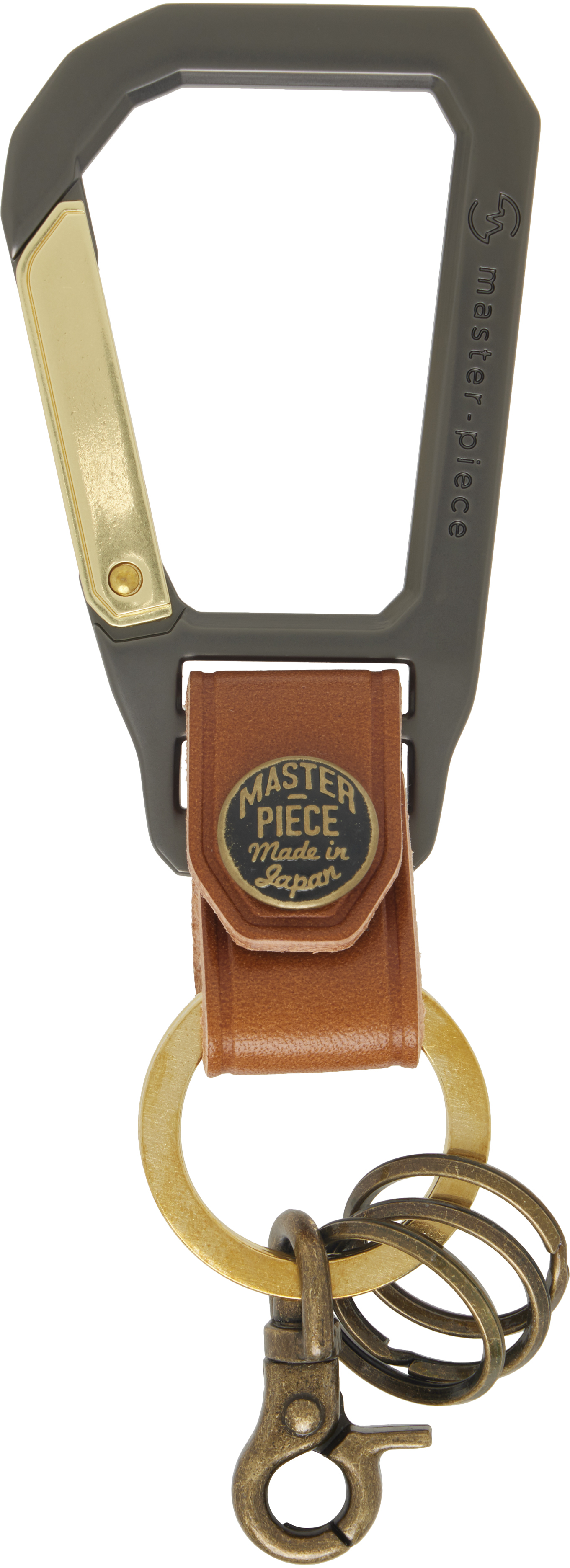 Tan & Gunmetal Carabiner Keychain