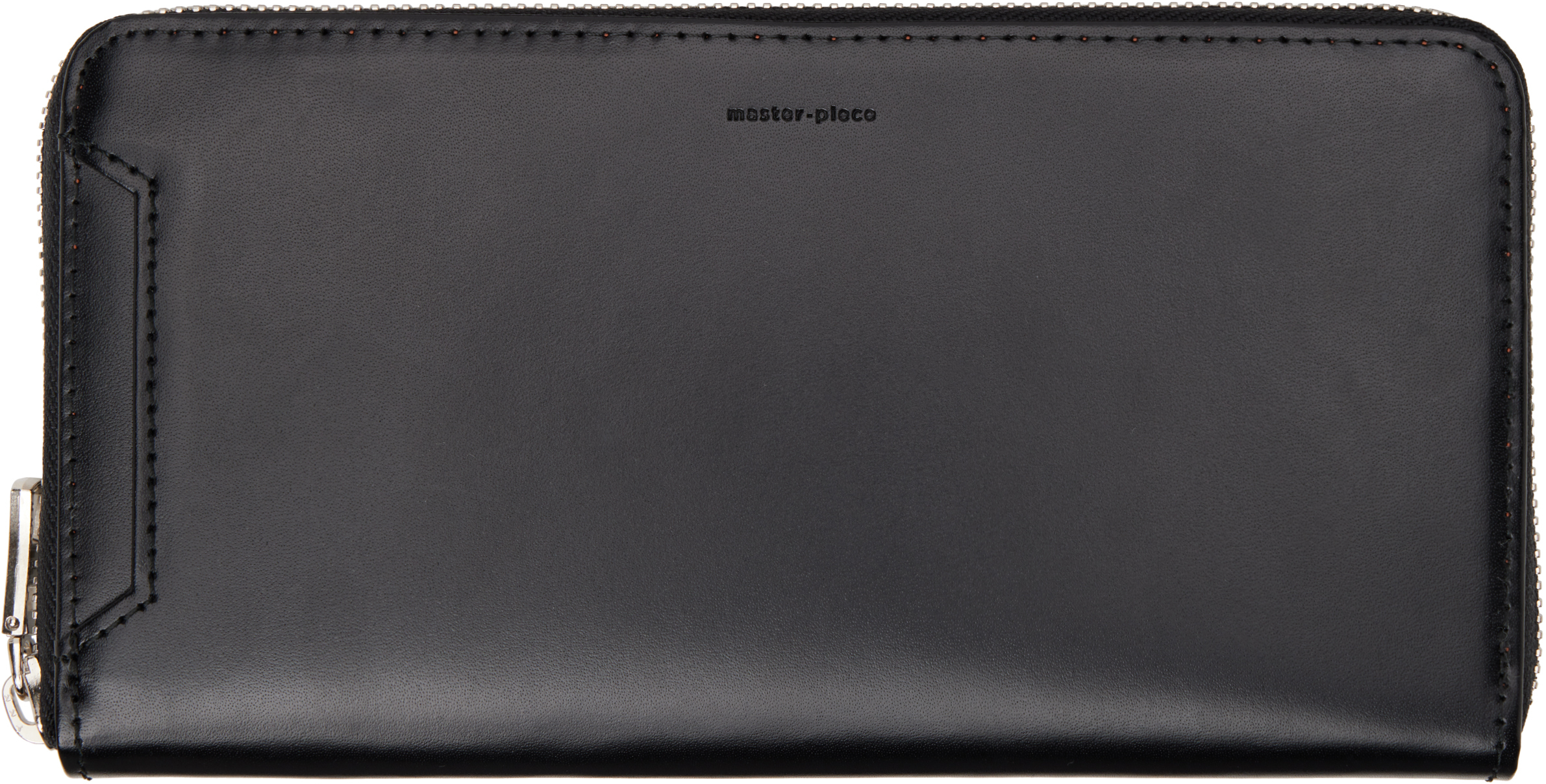 Black Notch Round Zip Wallet