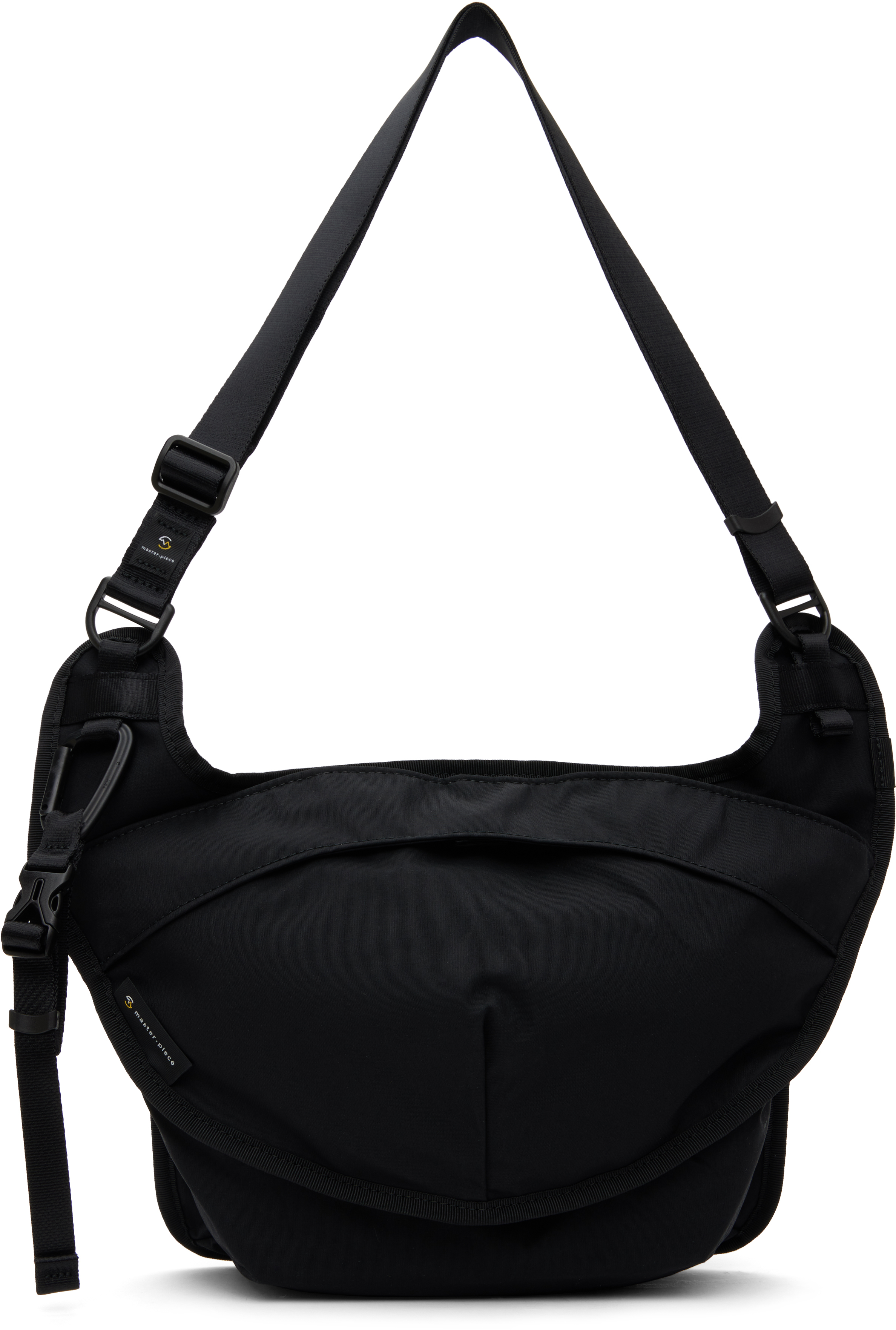 Black Nylon Face Sling Bag by master-piece on Sale