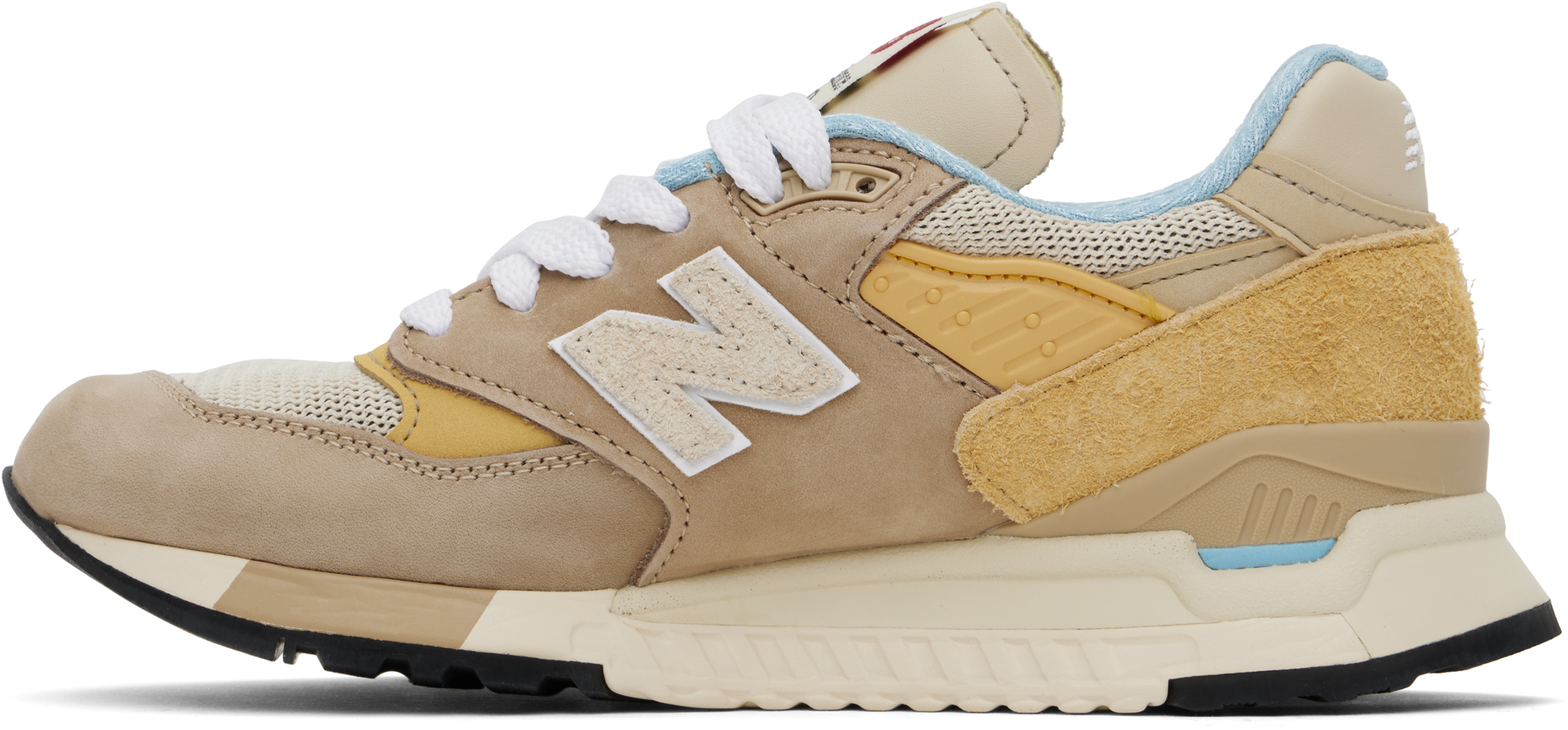 New Balance Brown & Beige 'made In Usa' 998 Sneakers In Yellow