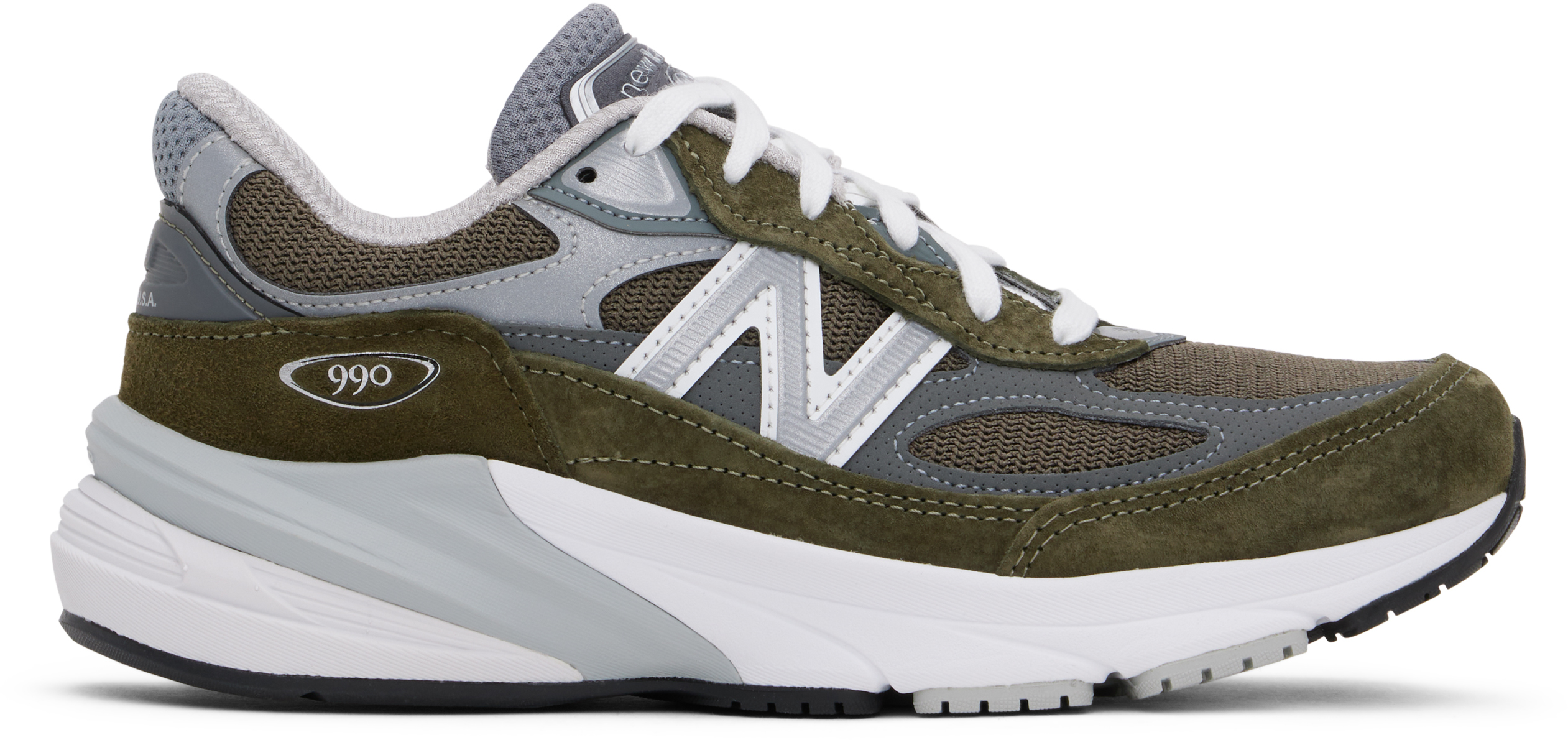 New Balance Green & Gray Made In Usa 990v6 Sneakers