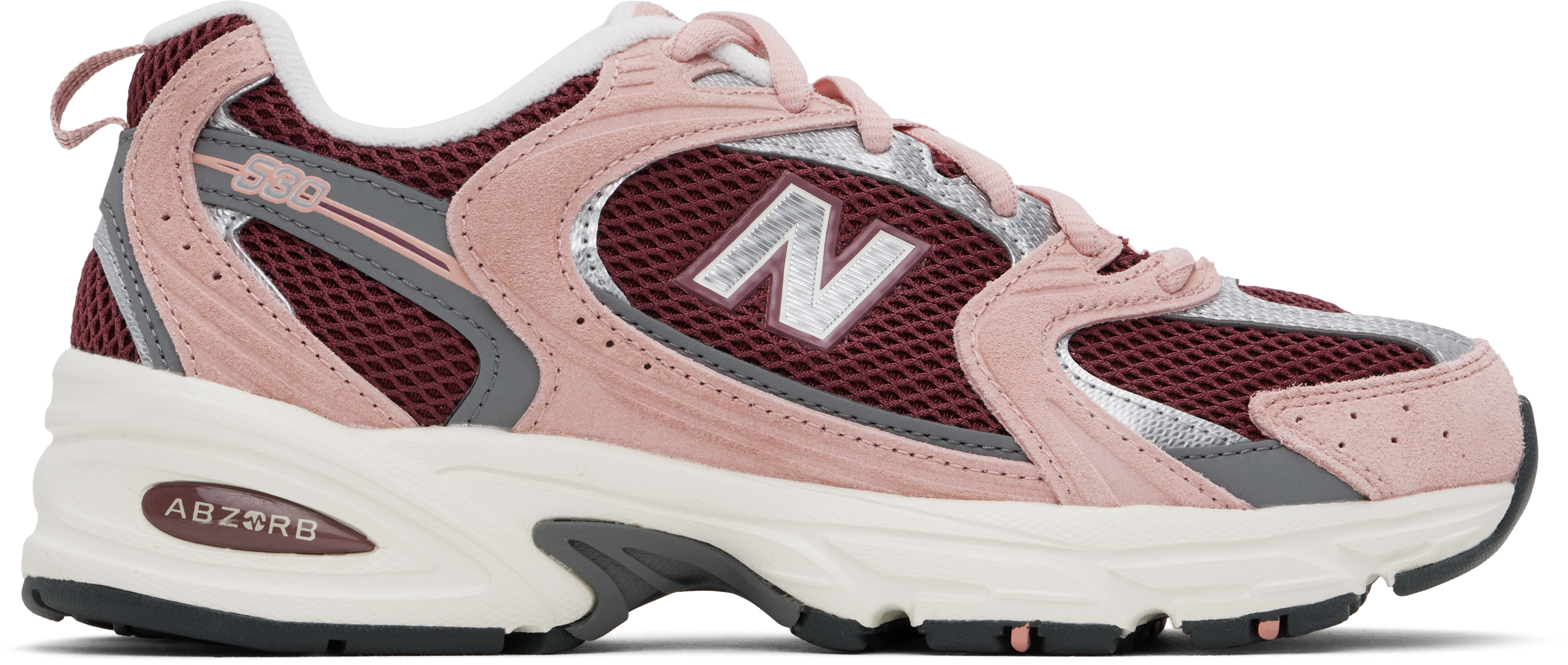 Burgundy & Pink 530 Sneakers