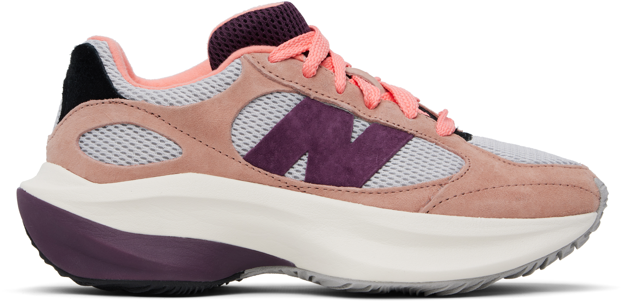 New Balance Grey & Pink Wrpd Runner Trainers