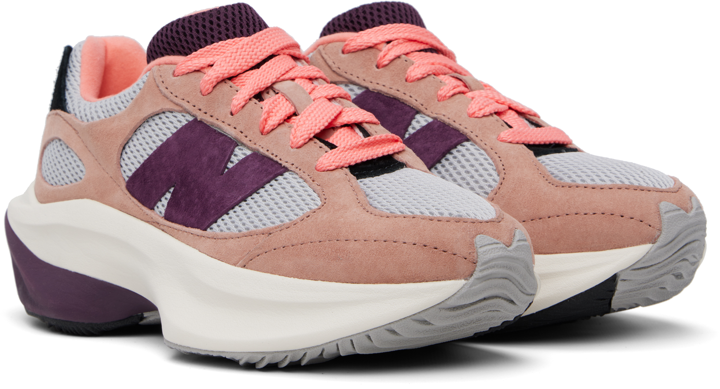 New Balance Gray & Pink Wrpd Runner Sneakers