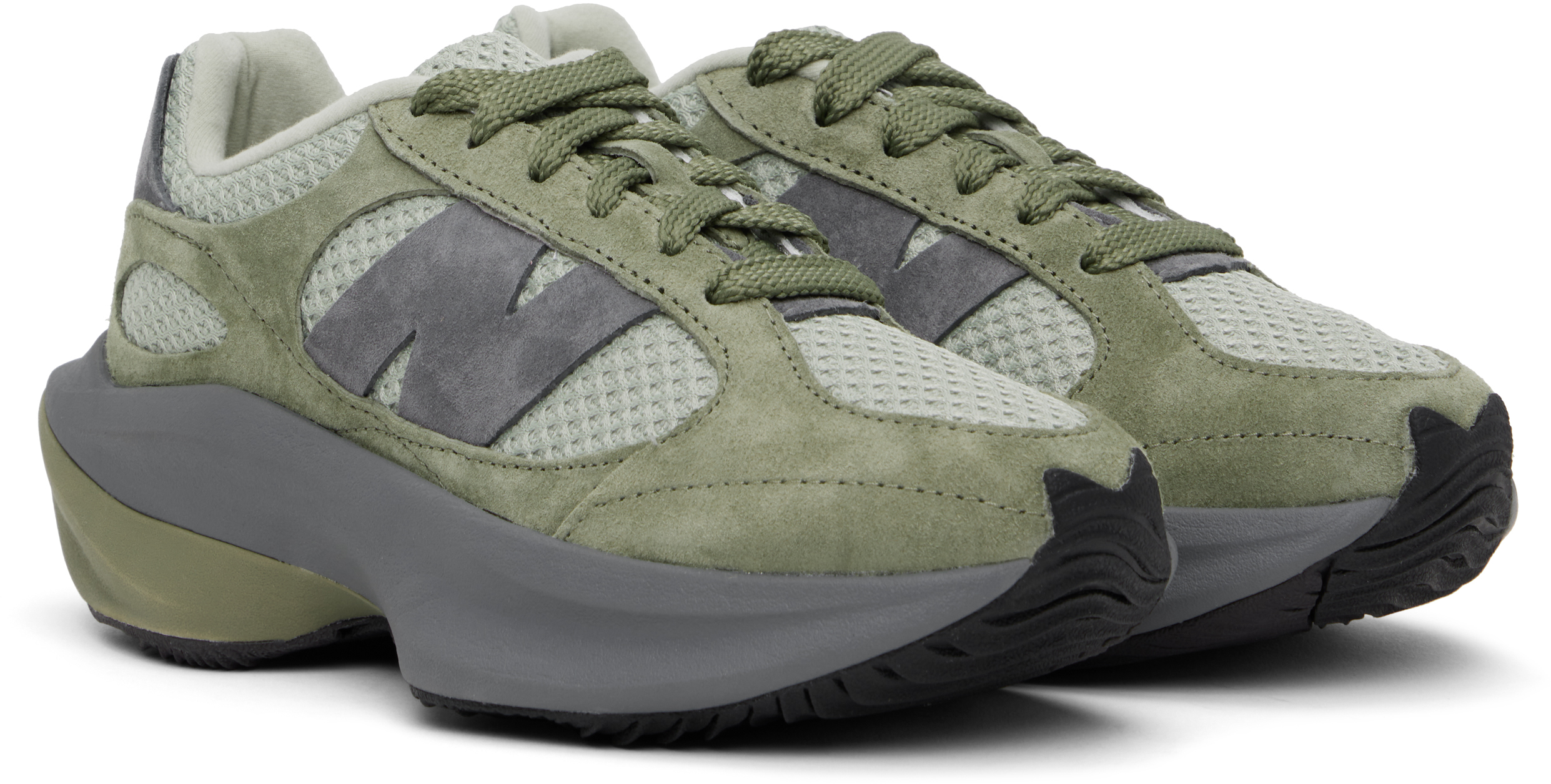 New Balance Khaki & Gray Wrpd Runner Sneakers In Dark Olivine