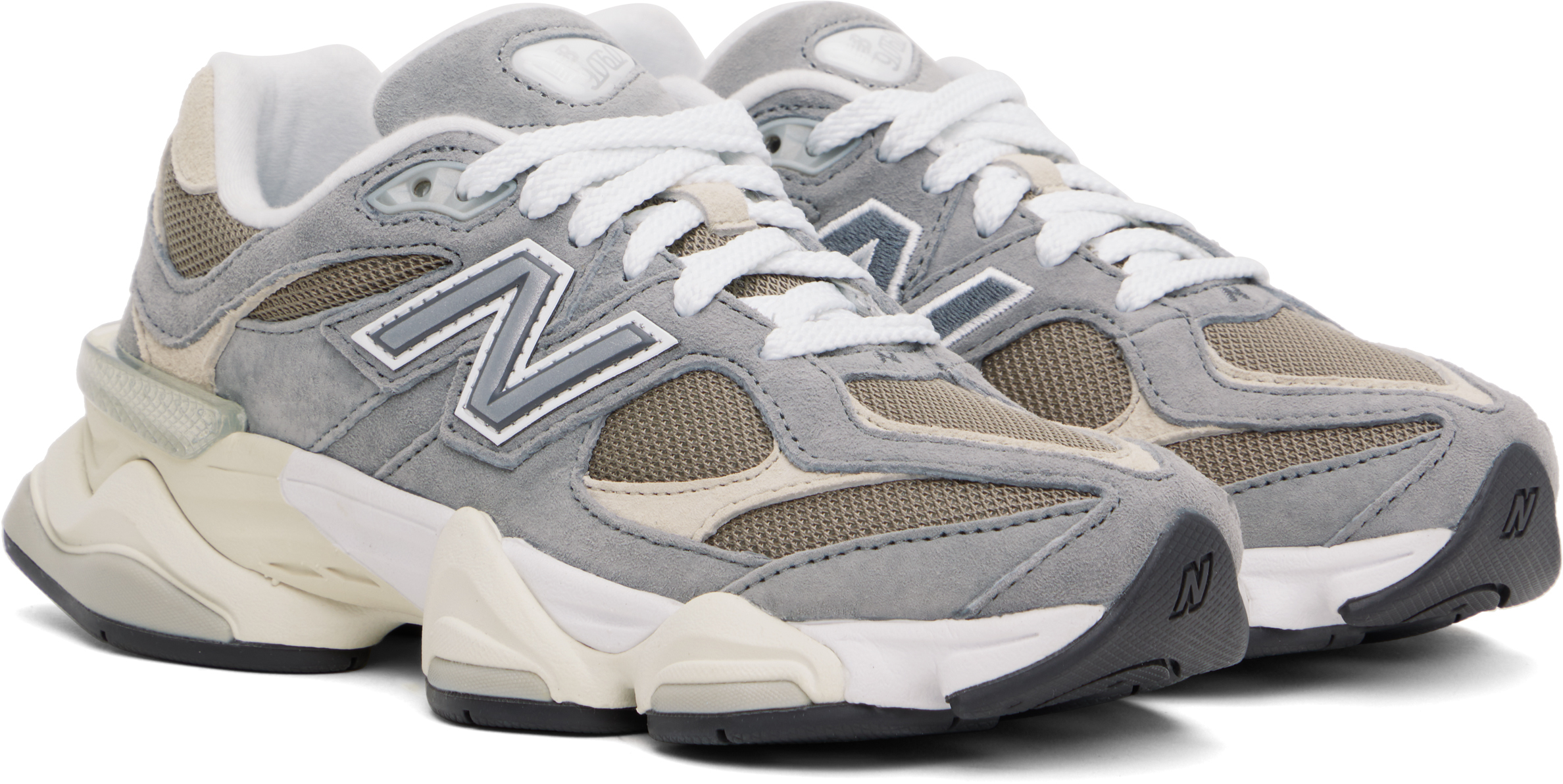 New Balance Gray & Beige 9060 Sneakers In Slate Grey
