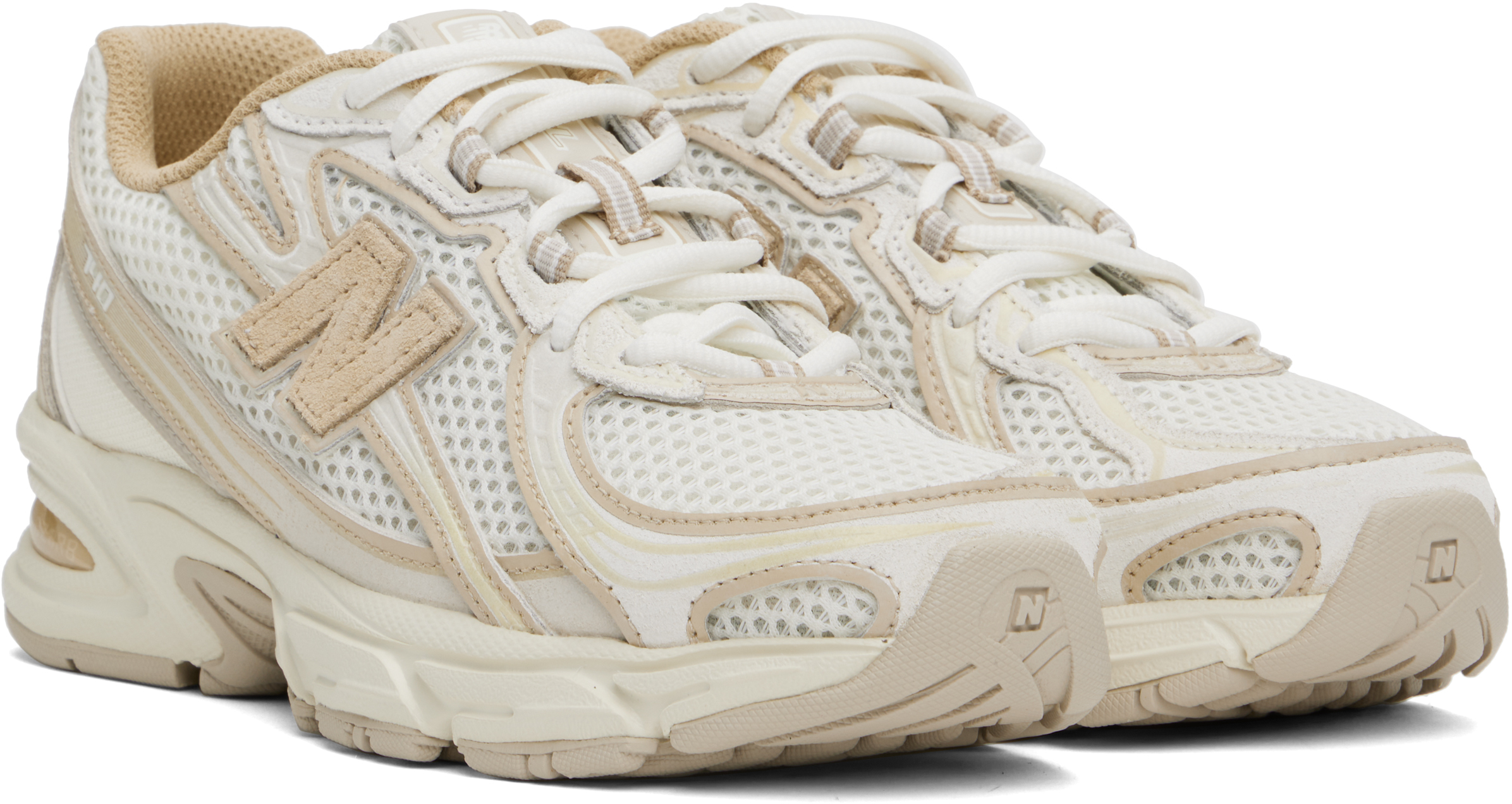 NEW BALANCE OFF-WHITE & BEIGE 740 SNEAKERS